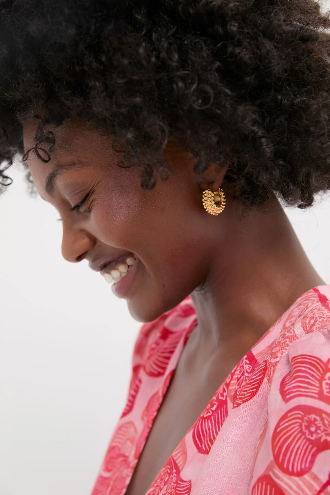 Gold Baya Medium Hoop Earrings sold by Tuckernuck product image thumbnail 2