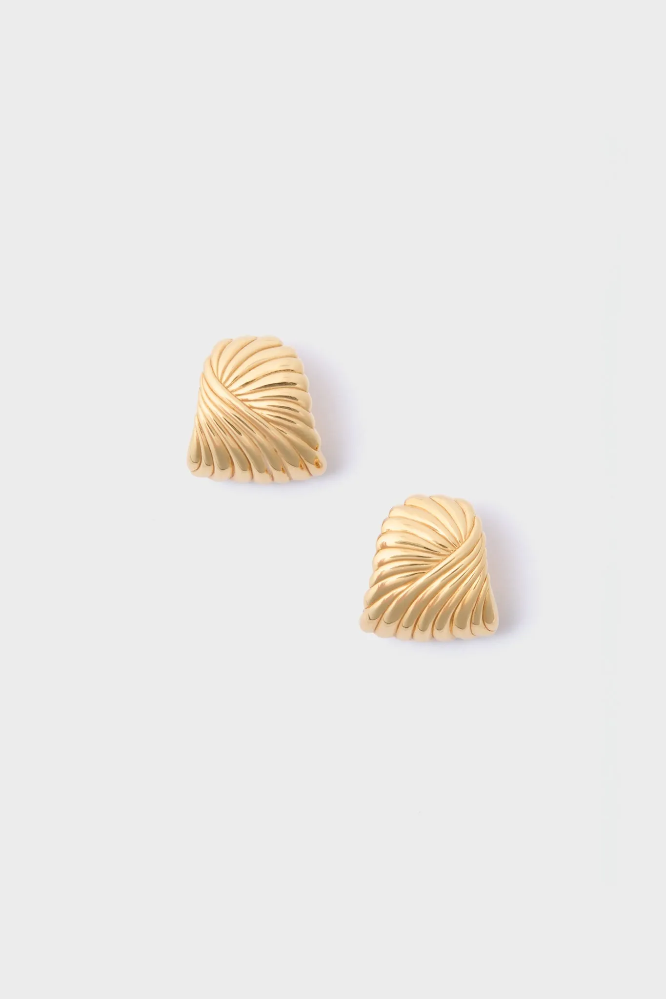 Gold Wavy Ridge Ripple Oversized Stud Earrings sold by Tuckernuck