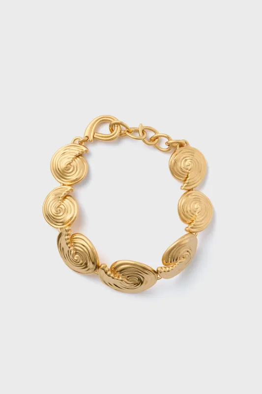 Gold Spiral Statement Chain Bracelet sold by Tuckernuck