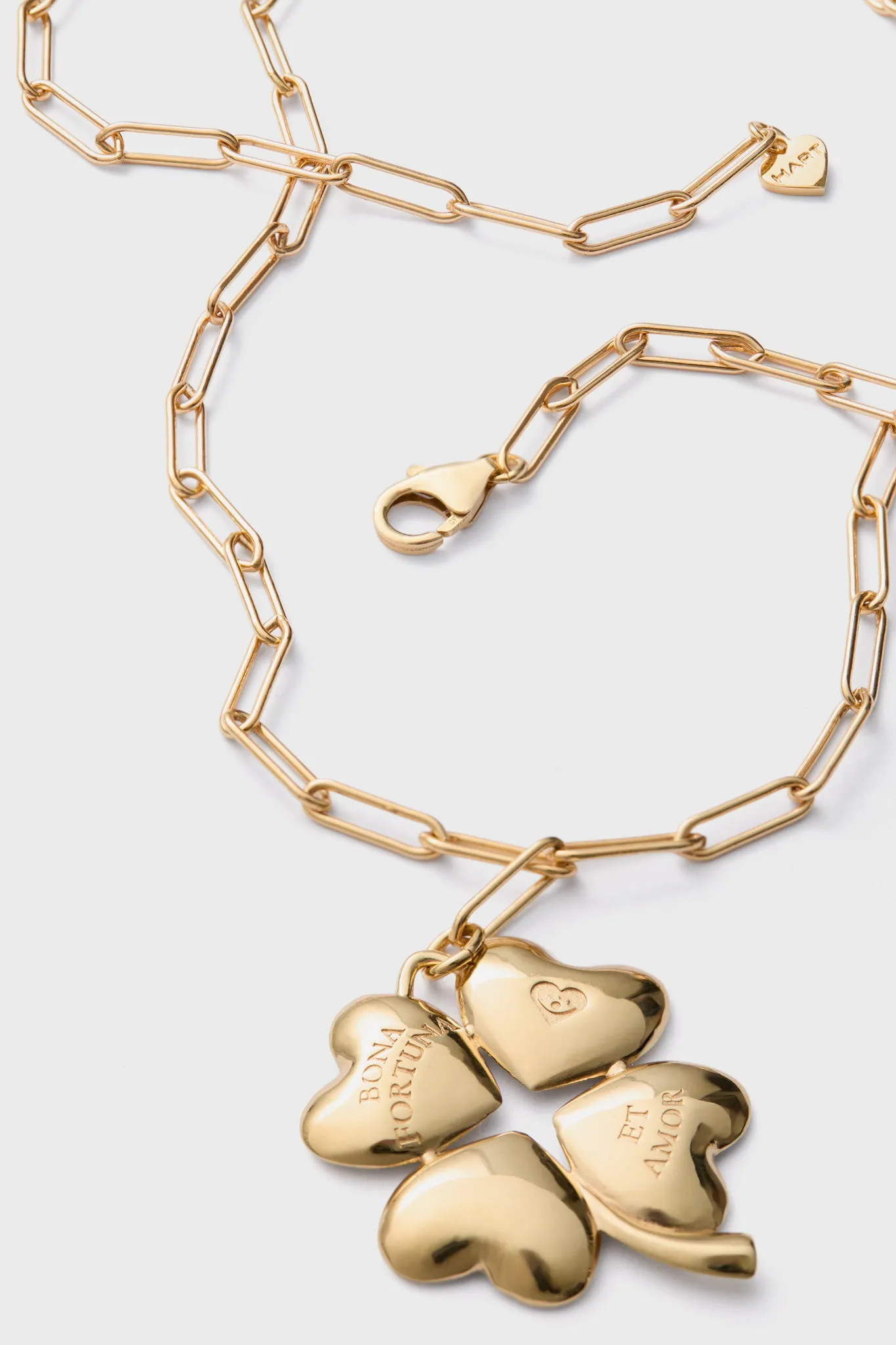 Gold Double Wrap Necklace with Luck and Love Clover sold by Tuckernuck product image thumbnail 4