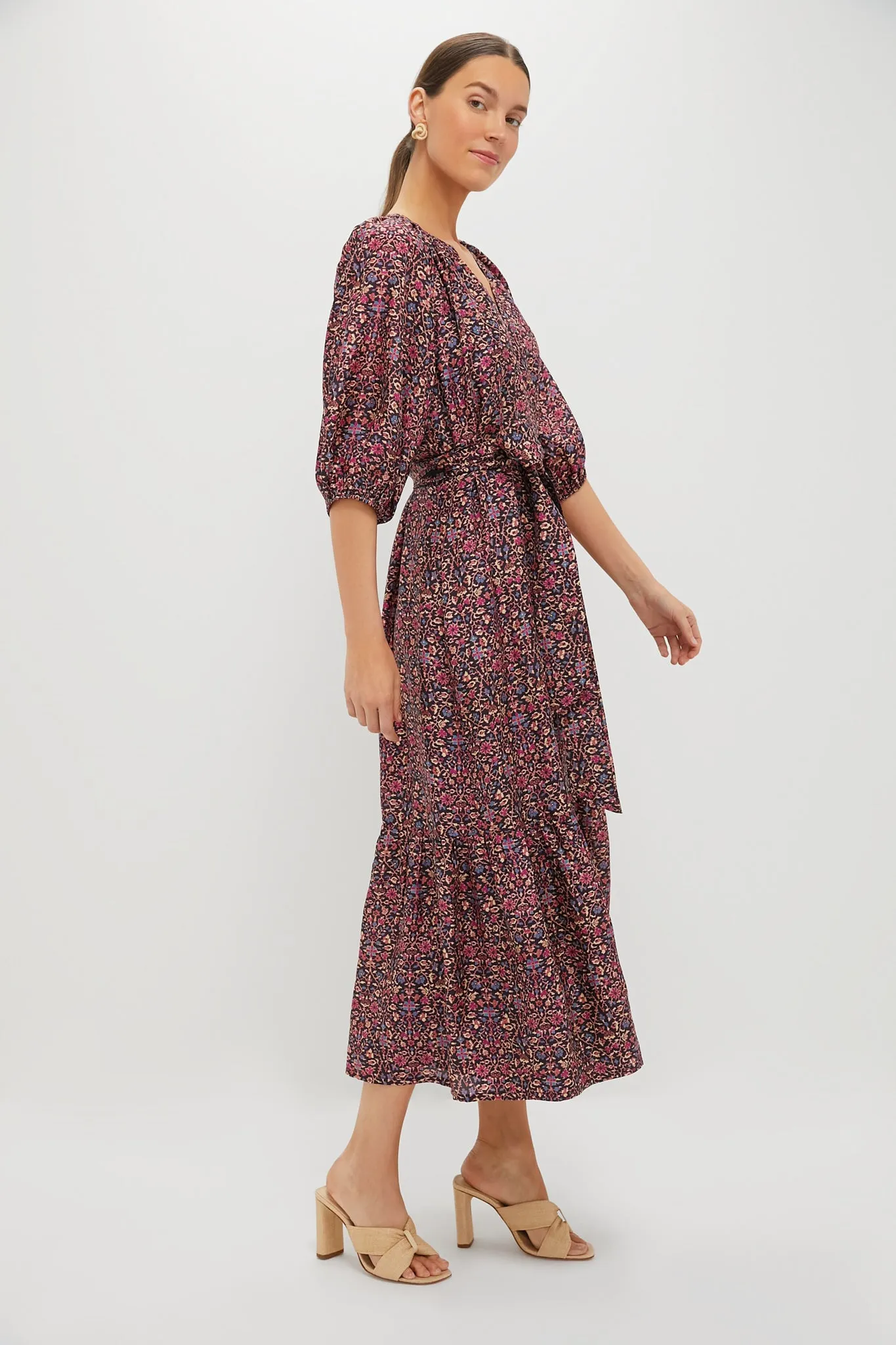 Raspberry Vine Floral Lyles Dress sold by Tuckernuck product image thumbnail 3