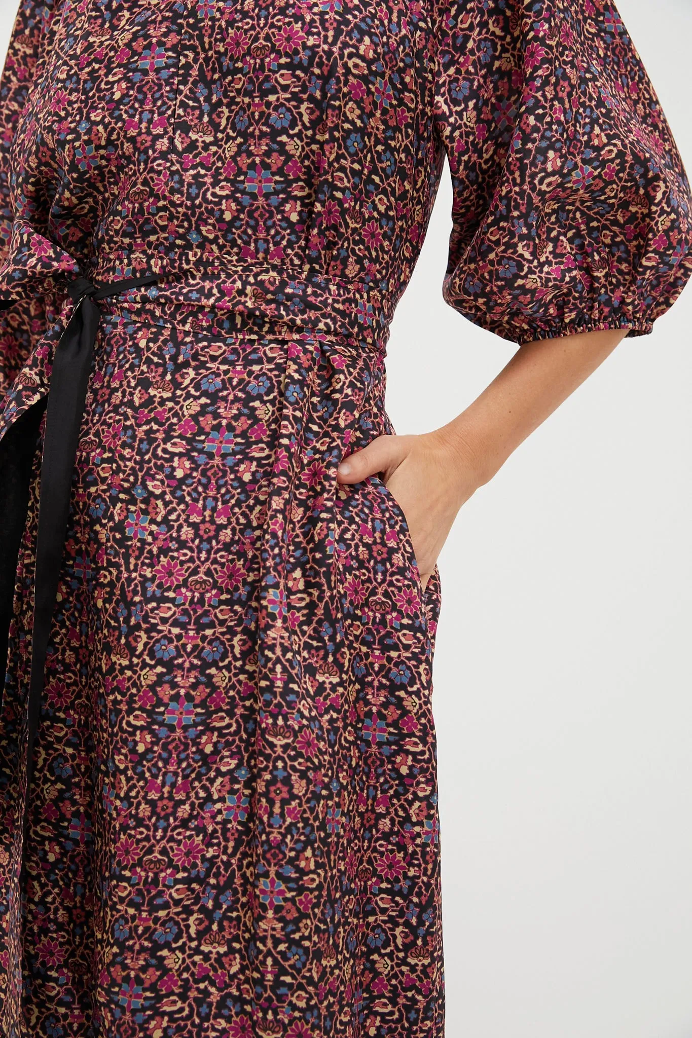 Raspberry Vine Floral Lyles Dress sold by Tuckernuck product image thumbnail 5