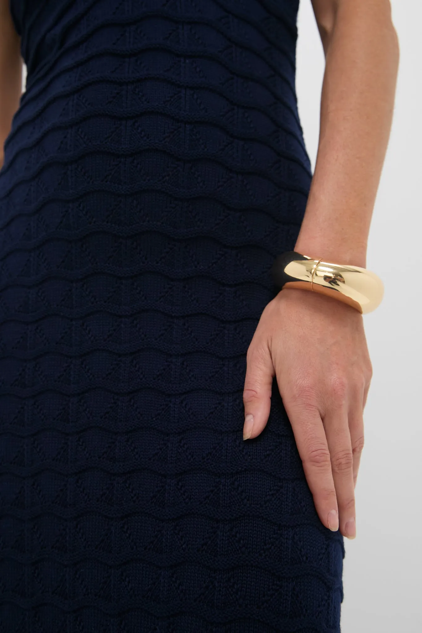 Navy Knit One Shoulder Nicole Midi Dress sold by Tuckernuck product image thumbnail 5