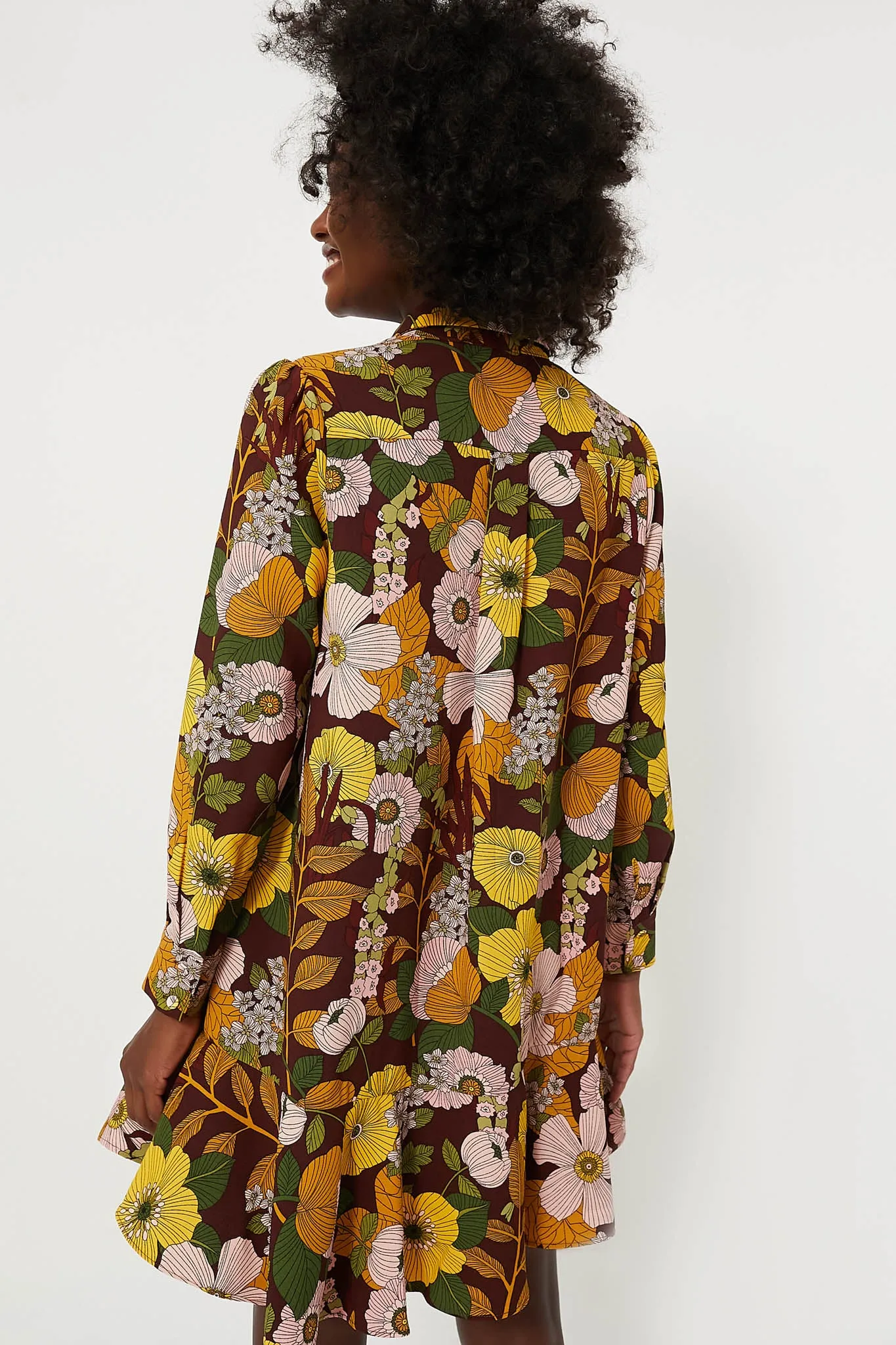 Retro Floral Crepe Callahan Shirt Dress sold by Tuckernuck product image thumbnail 4
