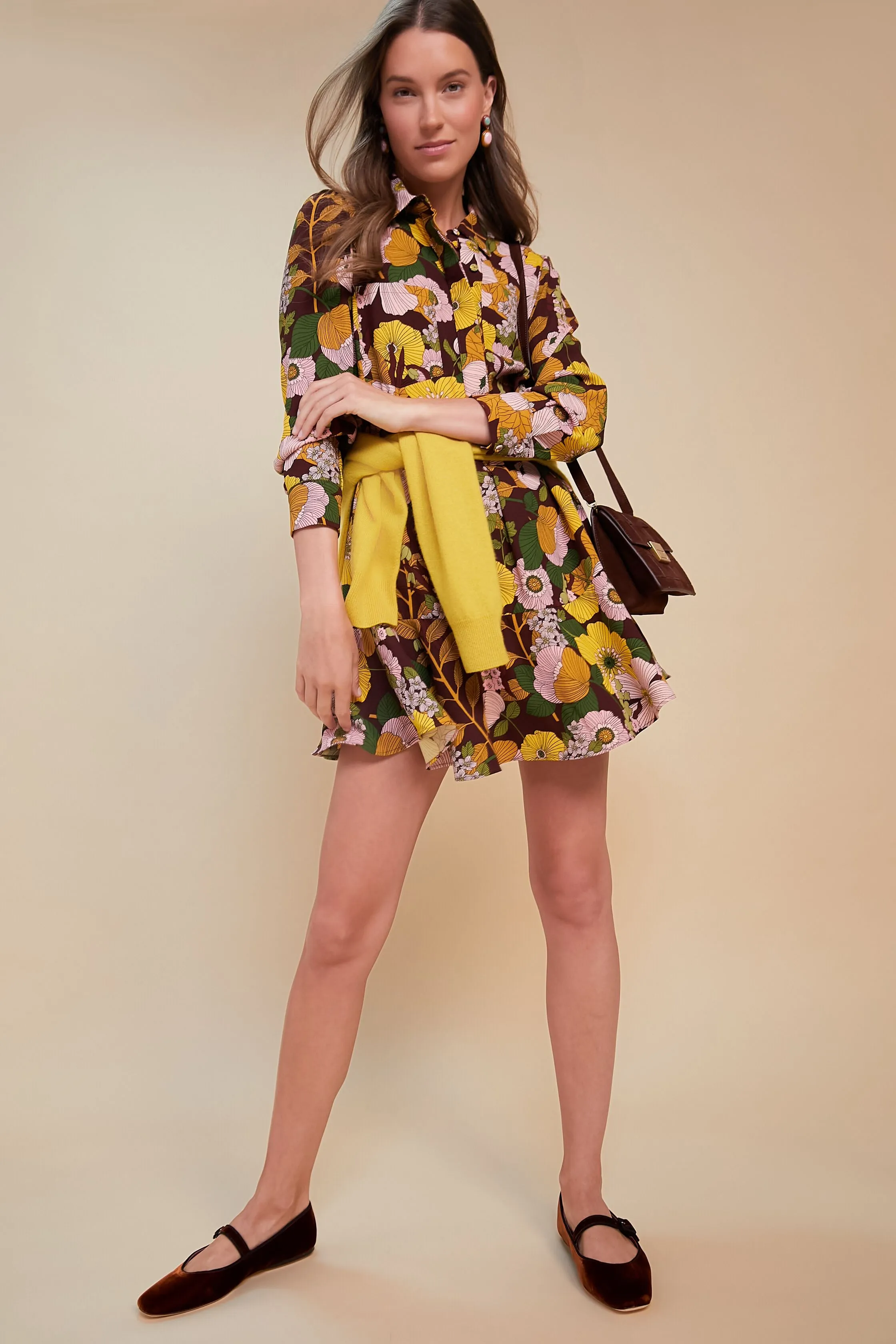 Retro Floral Crepe Callahan Shirt Dress sold by Tuckernuck product image thumbnail 2