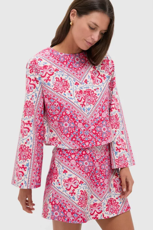 Cerise Chevron Cotton Maxine Top sold by Tuckernuck