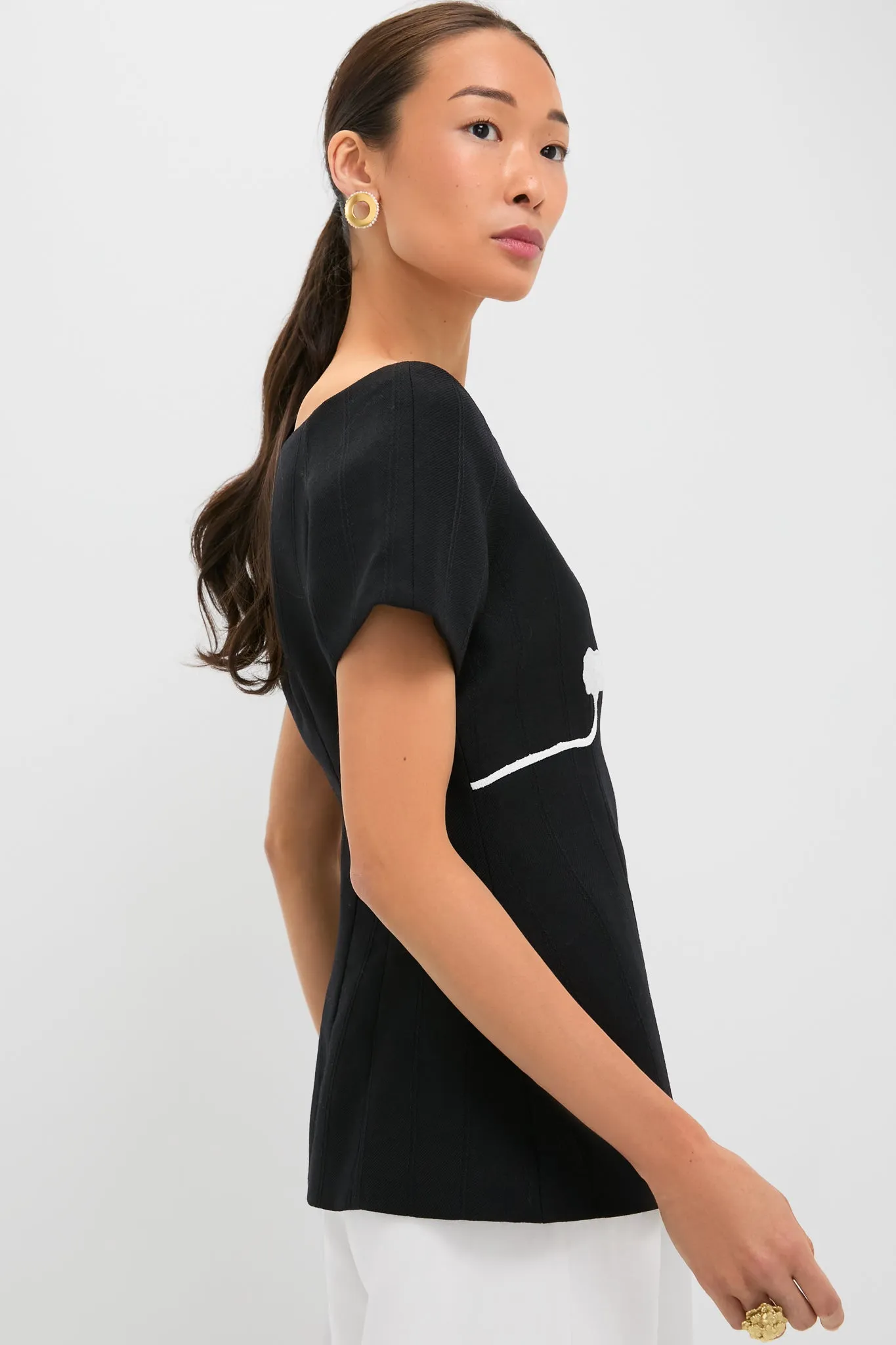 Black Hashiro Stripe Wool Top sold by Tuckernuck product image thumbnail 3