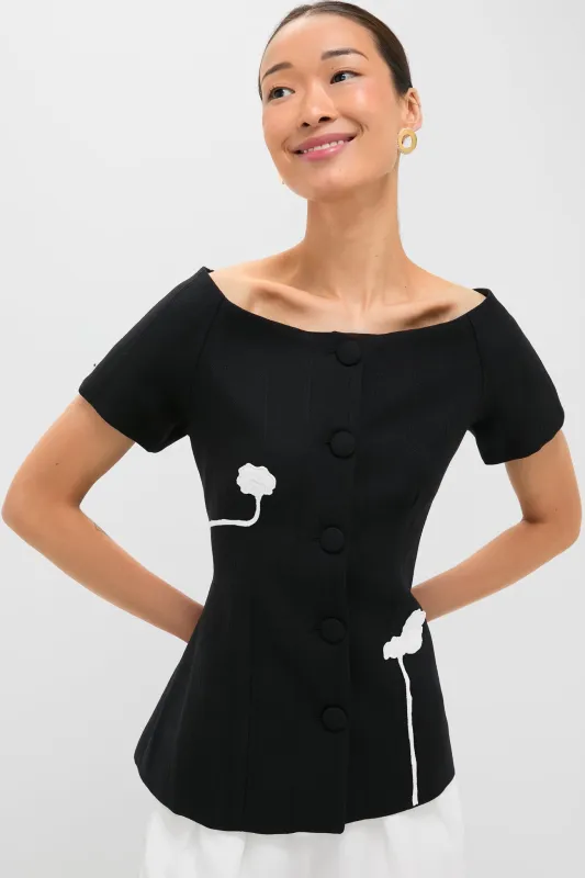 Black Hashiro Stripe Wool Top sold by Tuckernuck