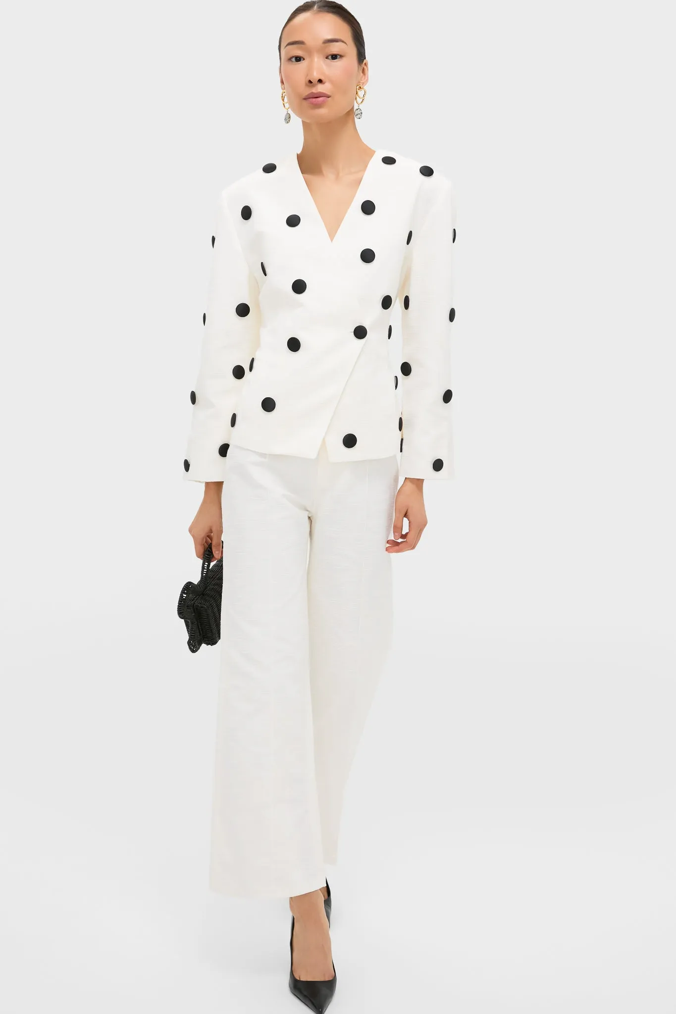 Black and Ecru Aloise Textured Buttons Jacket sold by Tuckernuck product image thumbnail 2