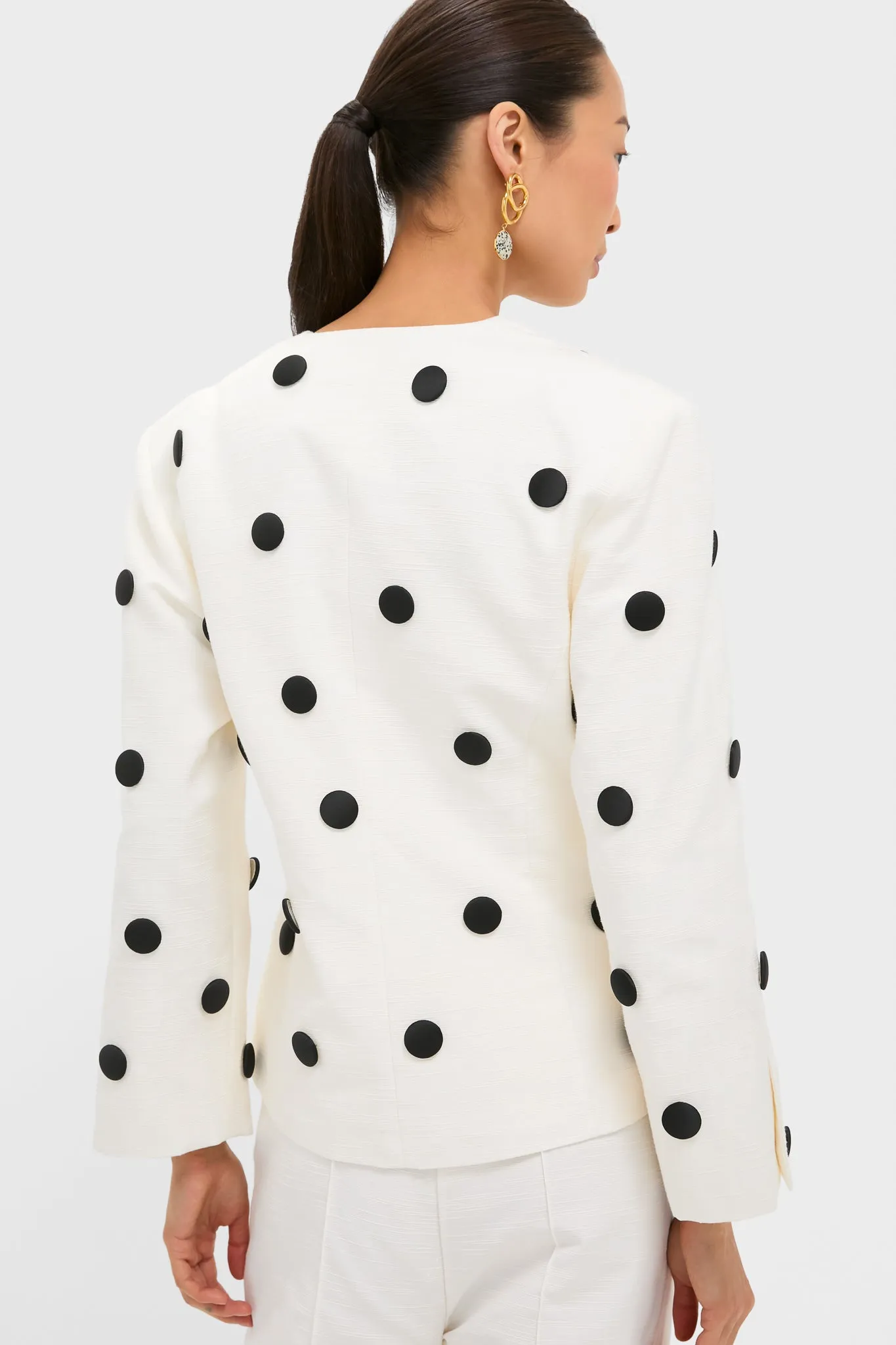 Black and Ecru Aloise Textured Buttons Jacket sold by Tuckernuck product image thumbnail 4