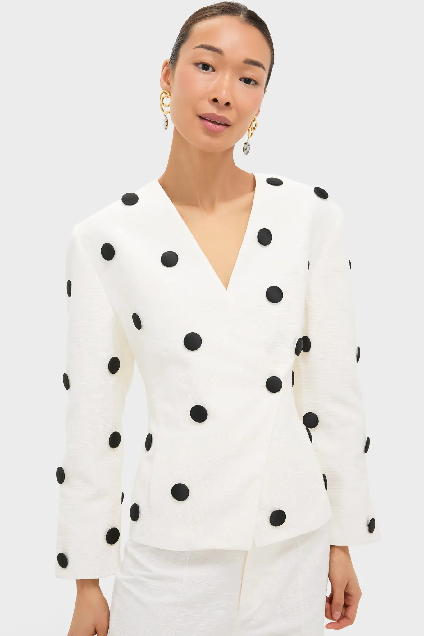 Black and Ecru Aloise Textured Buttons Jacket sold by Tuckernuck