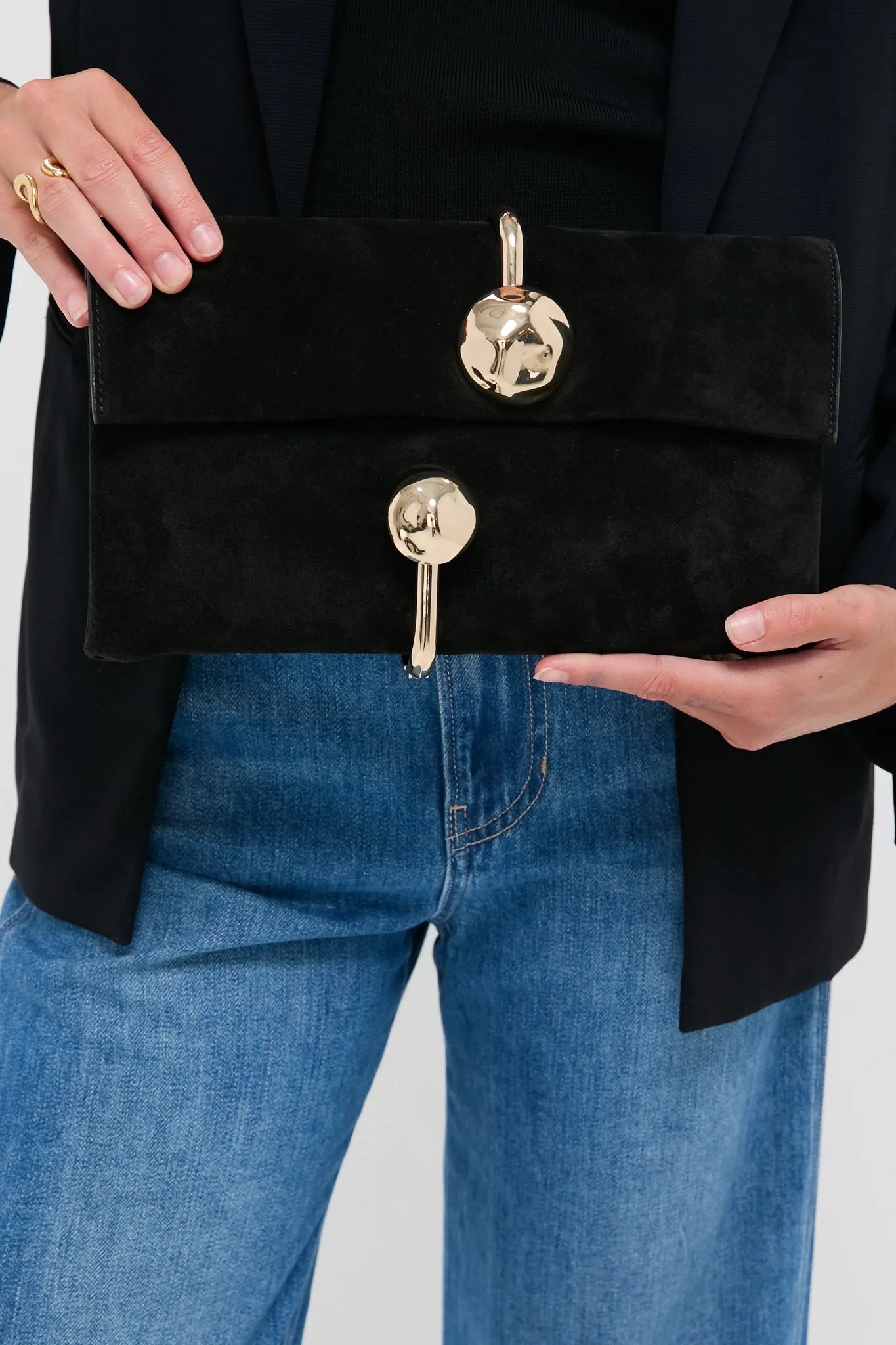 Black Amaya Suede Clutch sold by Tuckernuck product image thumbnail 3