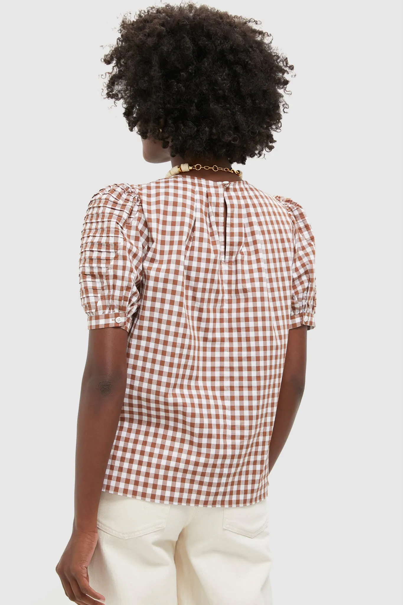 Brown Gingham Haven Blouse sold by Tuckernuck product image thumbnail 4