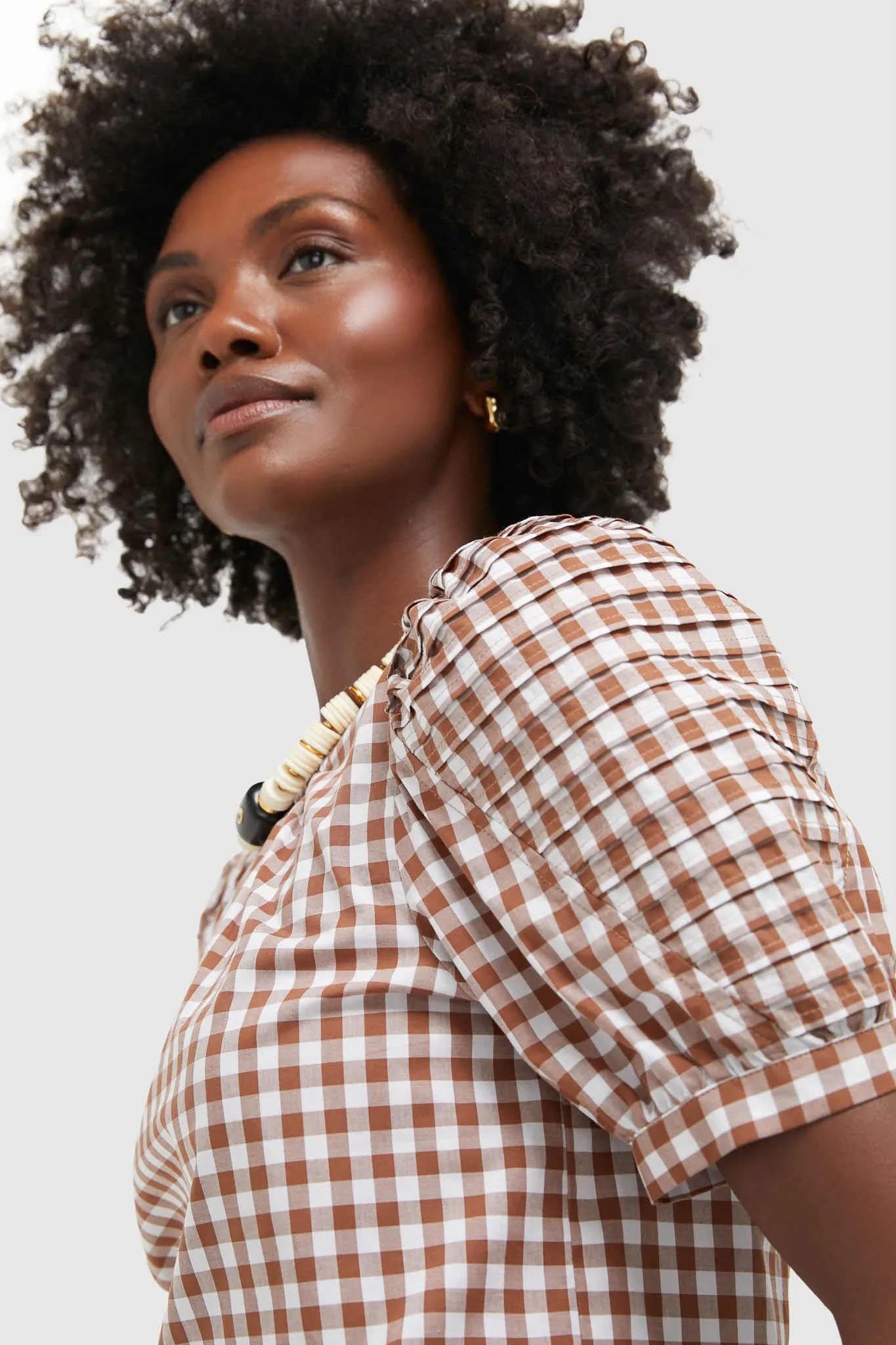 Brown Gingham Haven Blouse sold by Tuckernuck product image thumbnail 5