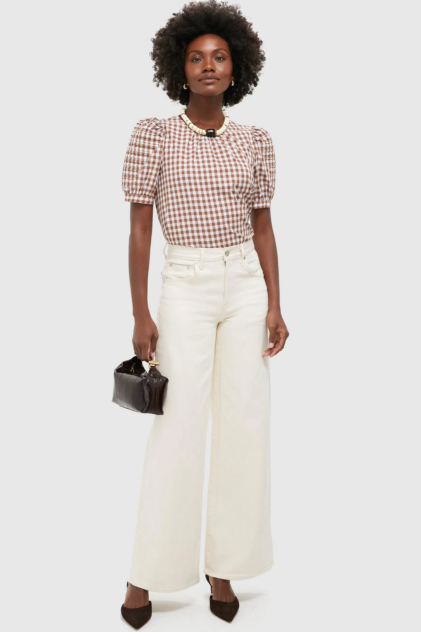 Brown Gingham Haven Blouse sold by Tuckernuck product image thumbnail 2