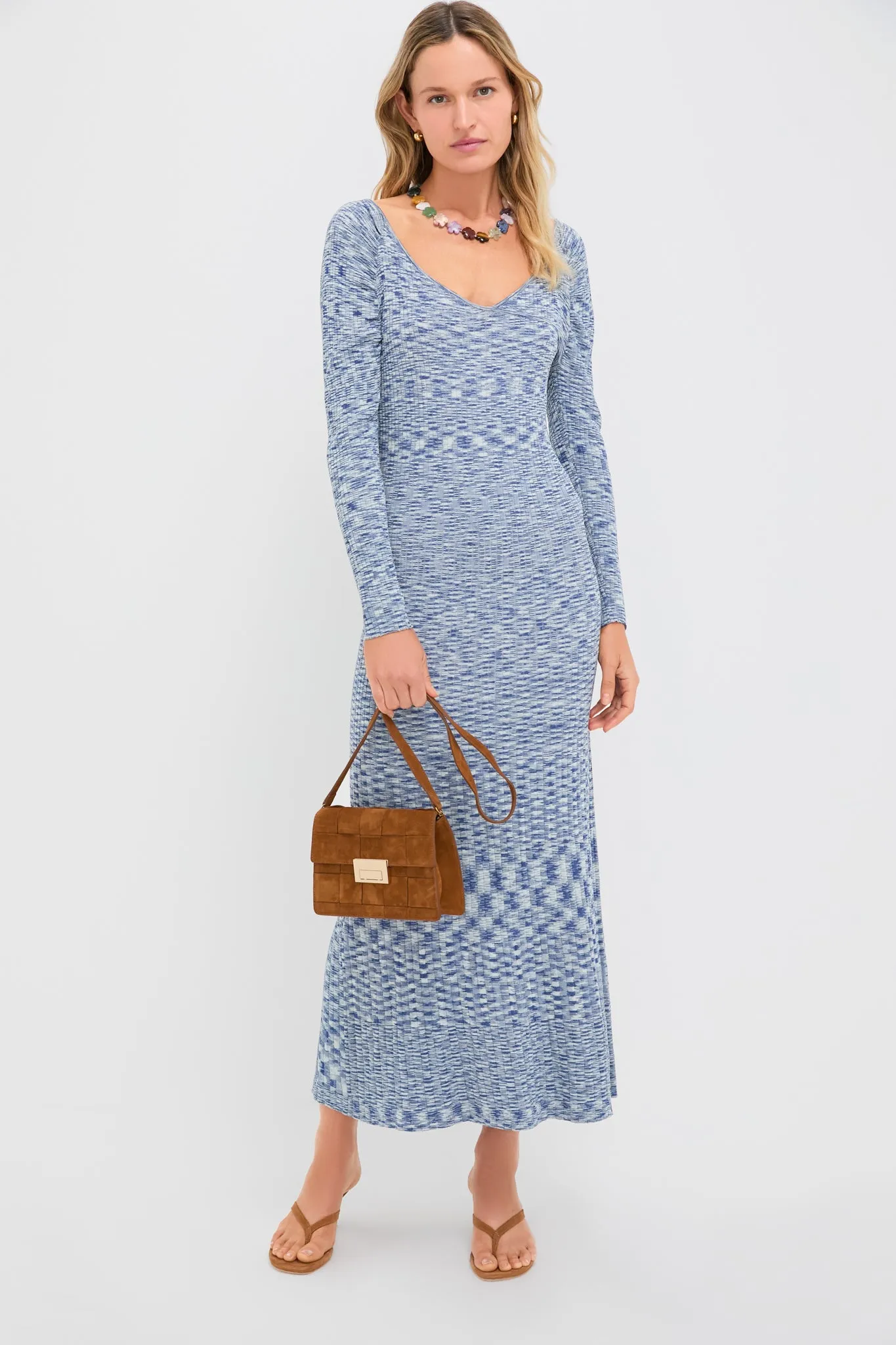 Navy Harper Off Shoulder Knit Sweater Midi Dress sold by Tuckernuck product image thumbnail 2