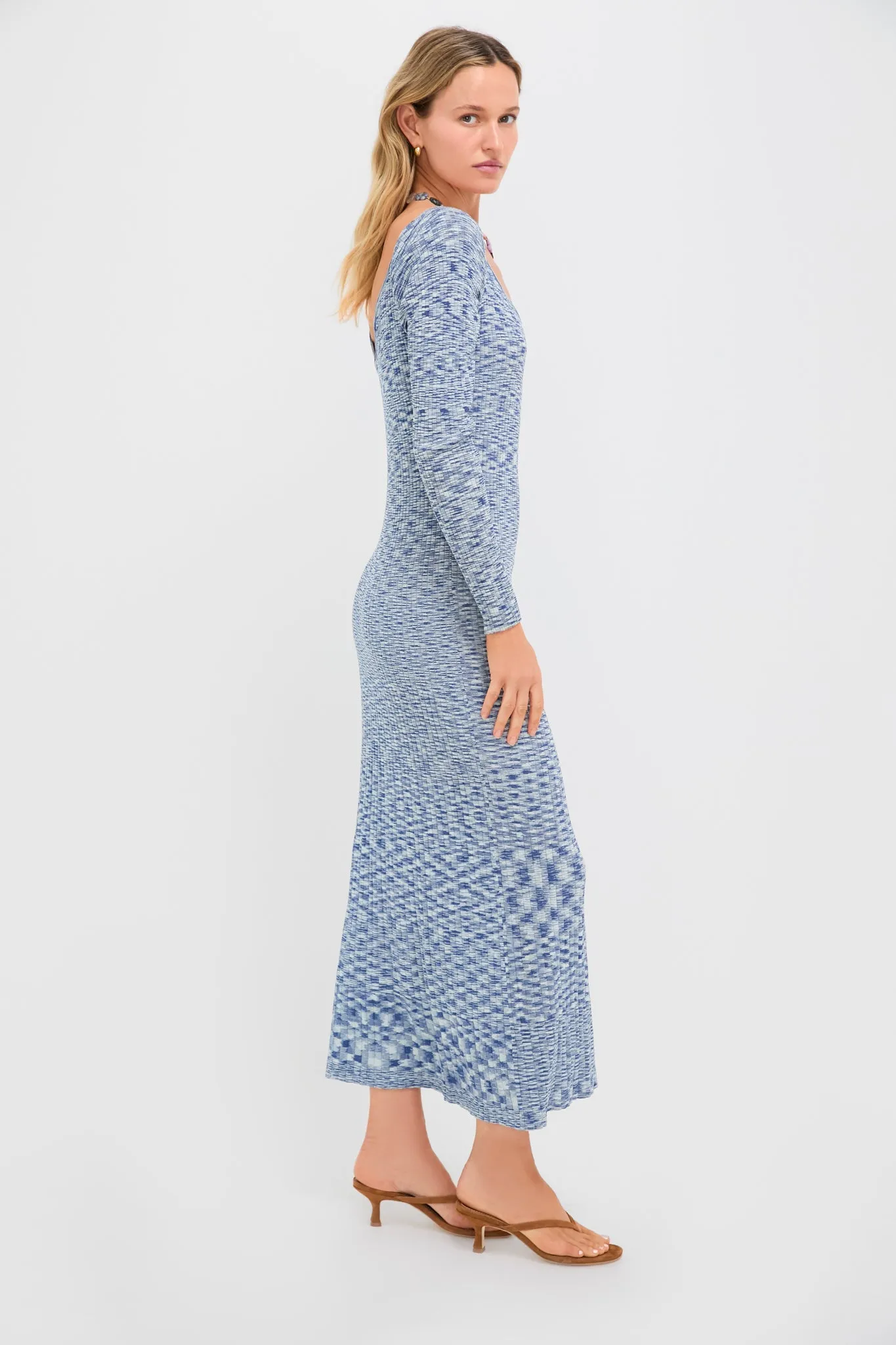Navy Harper Off Shoulder Knit Sweater Midi Dress sold by Tuckernuck product image thumbnail 3