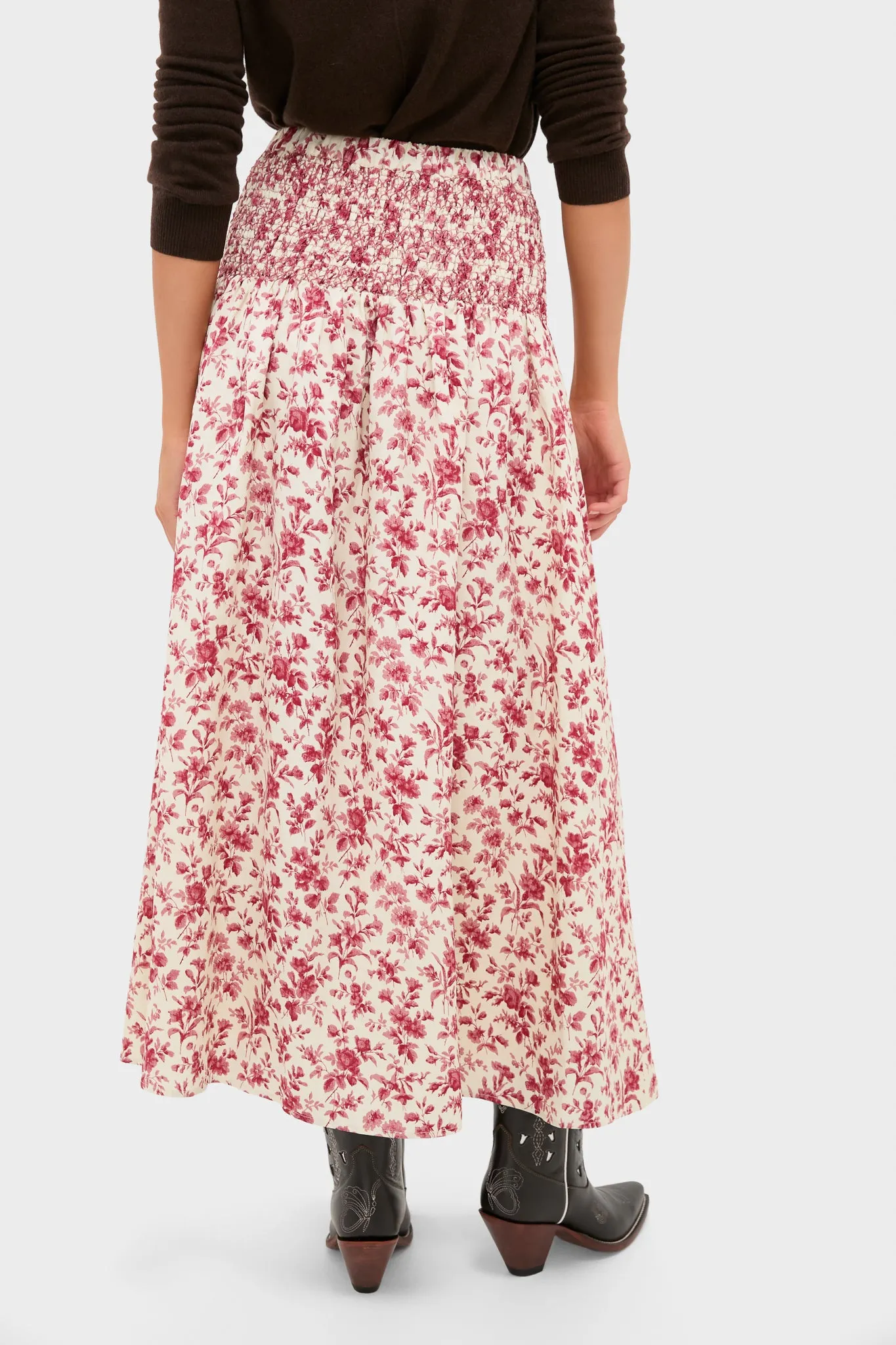 Pomegranate Bloom Smocked Benson Skirt sold by Tuckernuck product image thumbnail 4