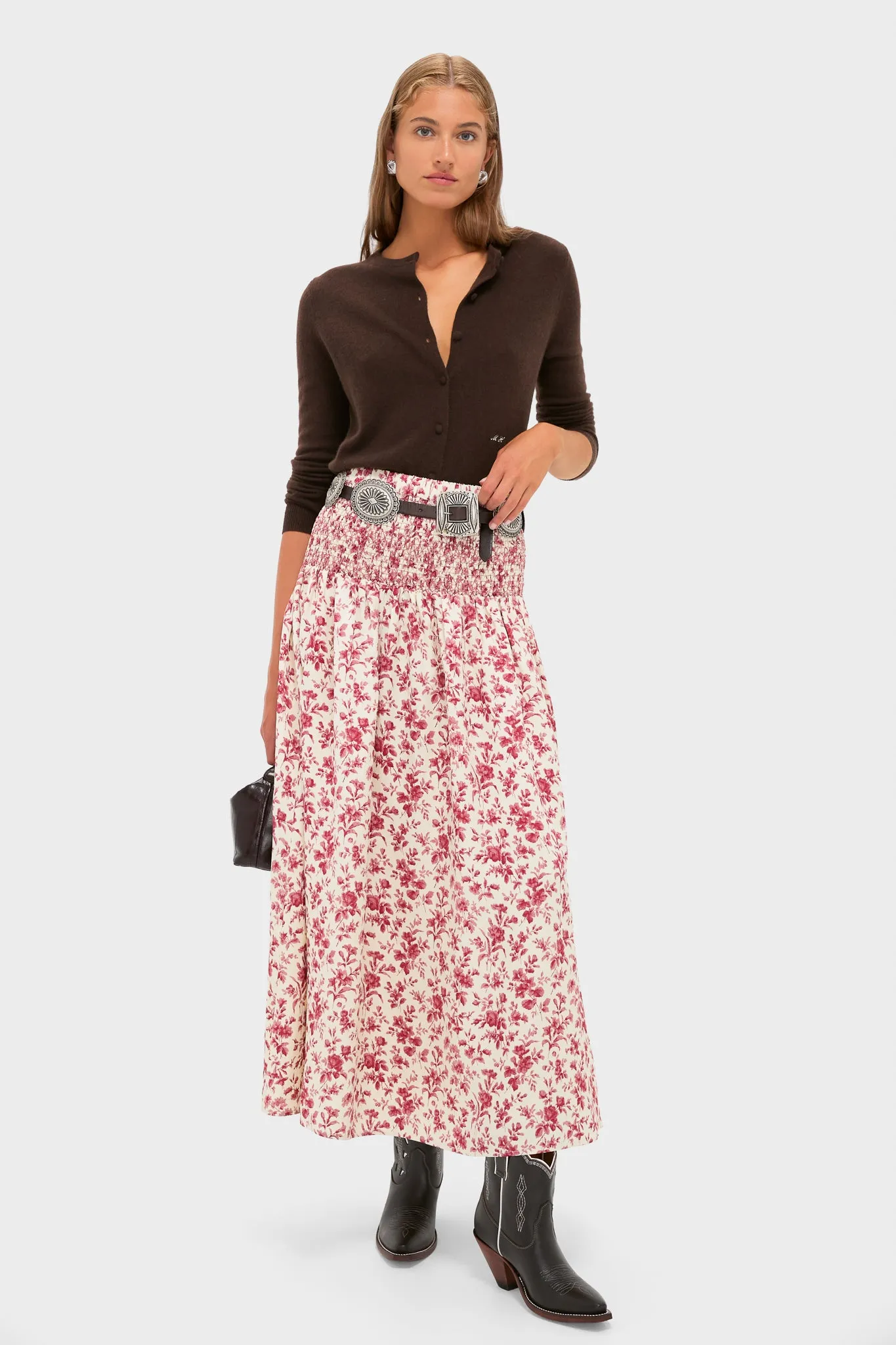 Pomegranate Bloom Smocked Benson Skirt sold by Tuckernuck product image thumbnail 2