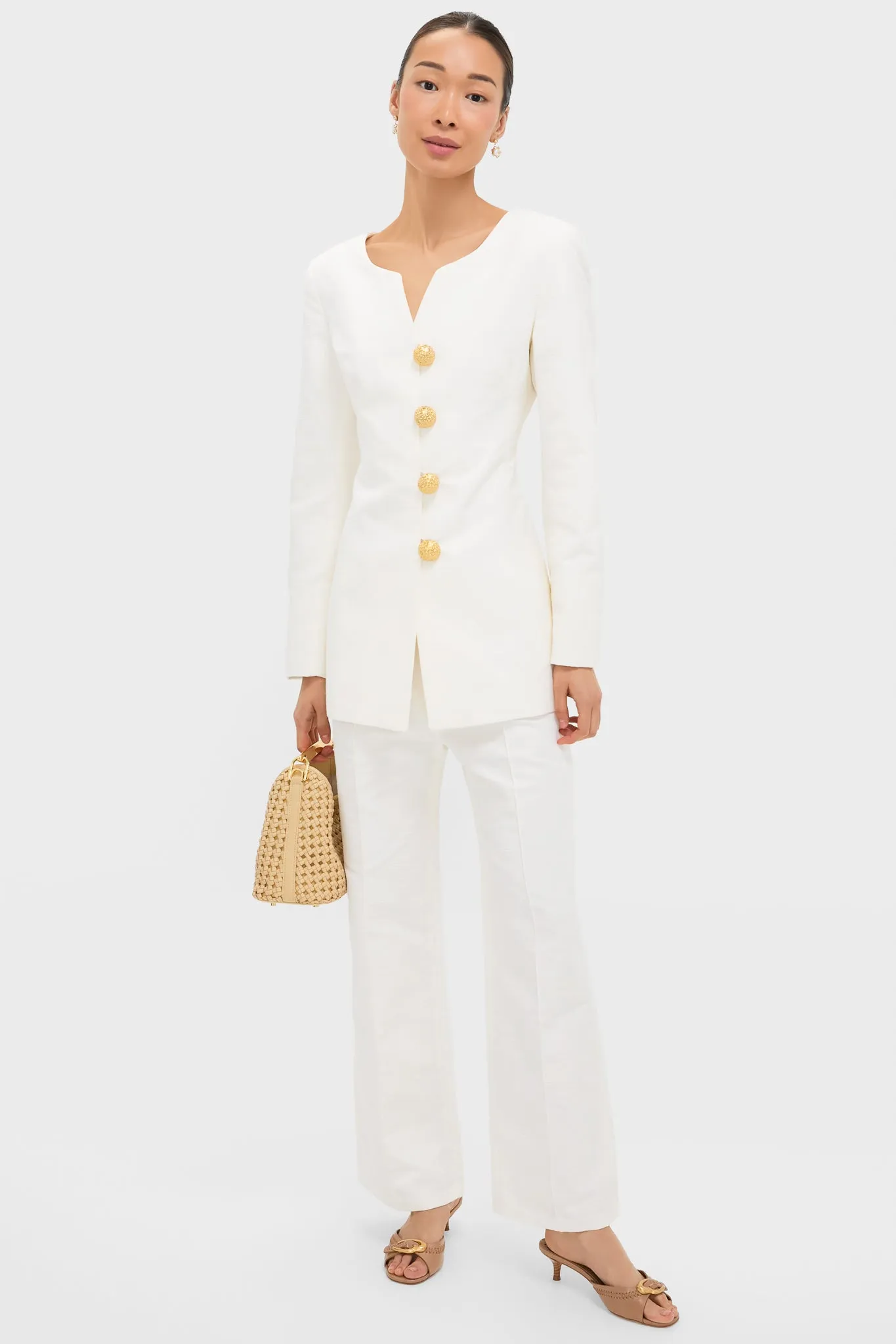 Ecru Yoshitomo Textured Pants sold by Tuckernuck product image thumbnail 2