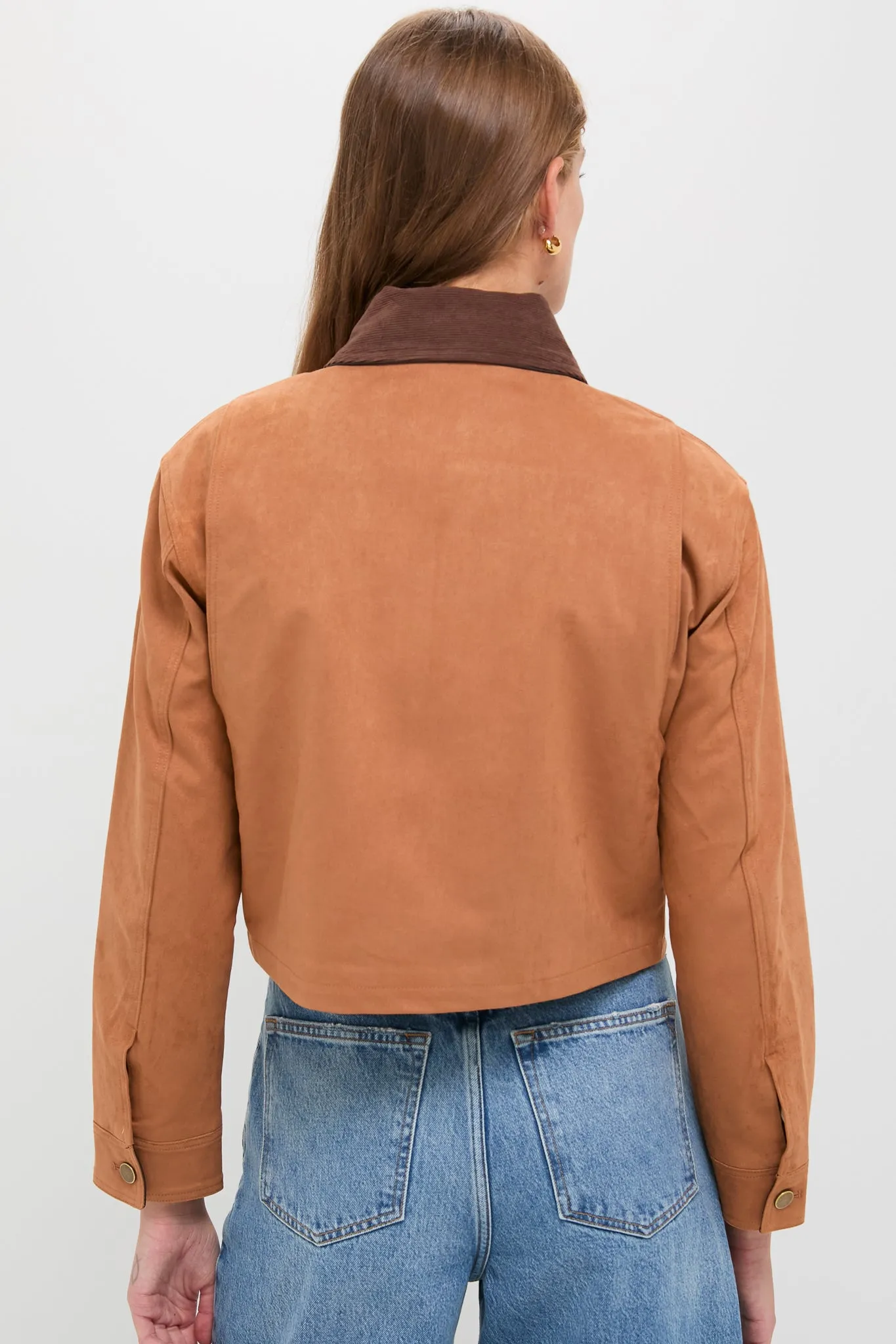 Camel Theo Suede Zip Up Chore Jacket sold by Tuckernuck product image thumbnail 4