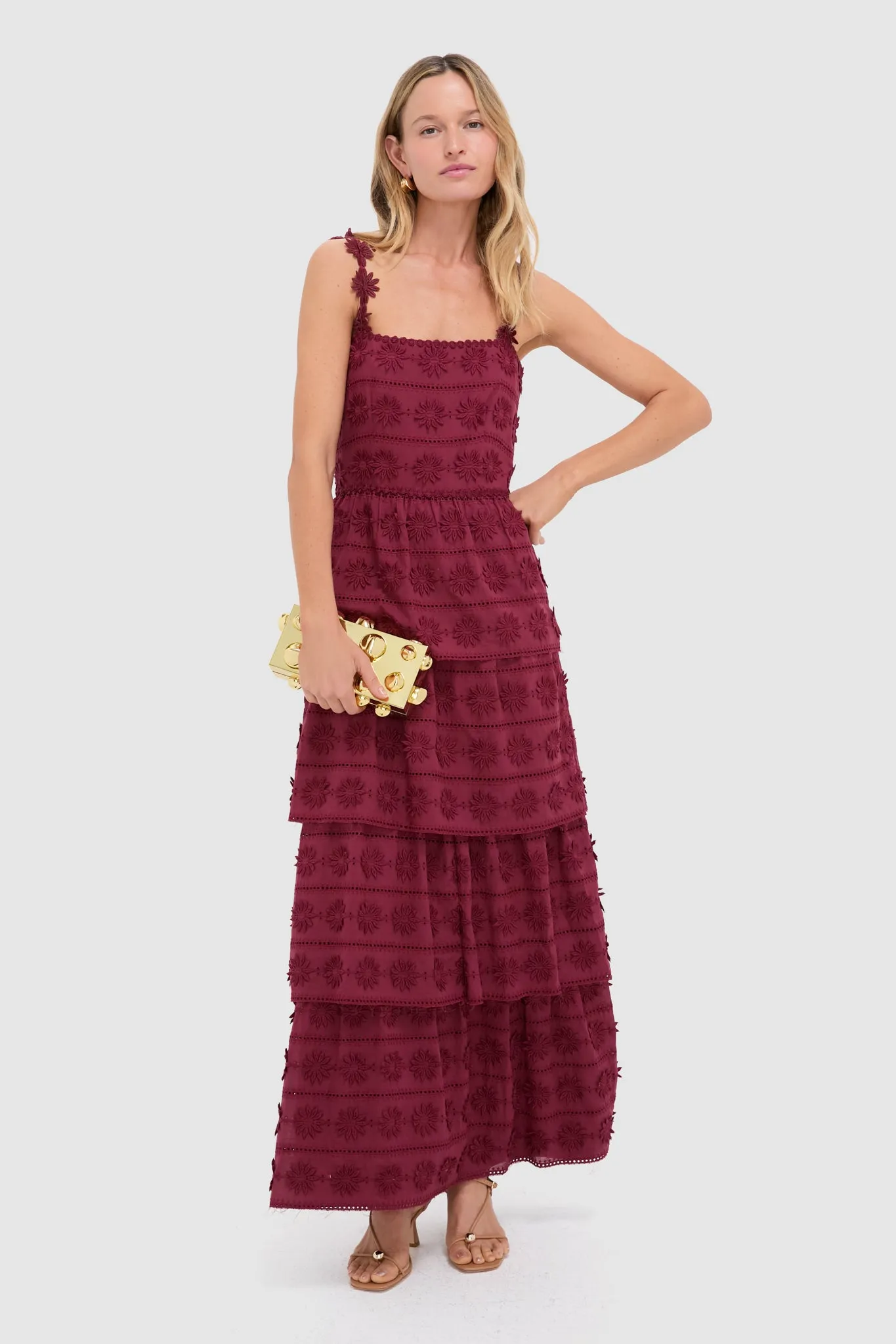 Wine Krystie Maxi Dress sold by Tuckernuck product image thumbnail 3