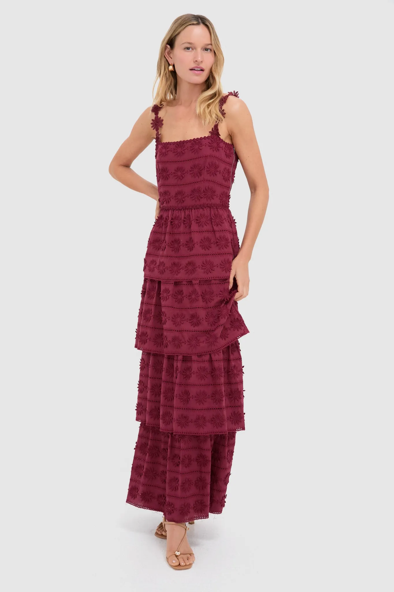 Wine Krystie Maxi Dress sold by Tuckernuck