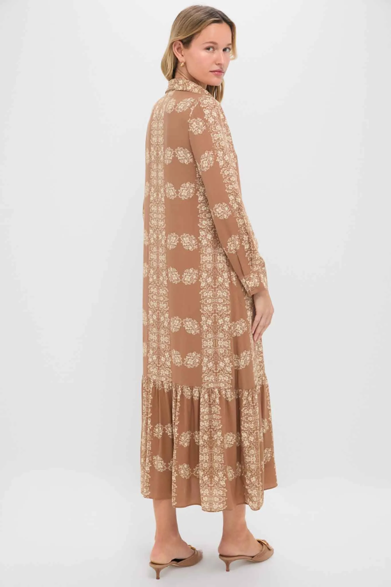 Tan Floral Miller Maxi Shirt Dress sold by Tuckernuck product image thumbnail 5