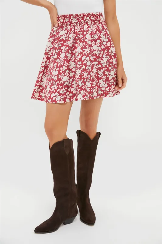 Pomegranate Bloom Smocked Jonah Skirt sold by Tuckernuck