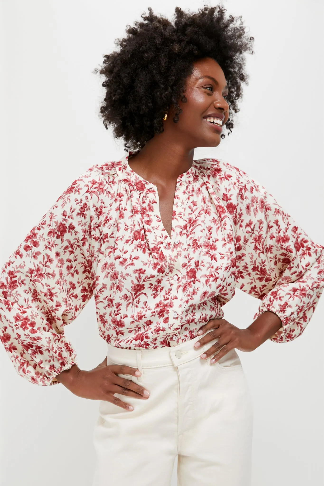 Pomegranate Bloom Sawyer Blouse sold by Tuckernuck