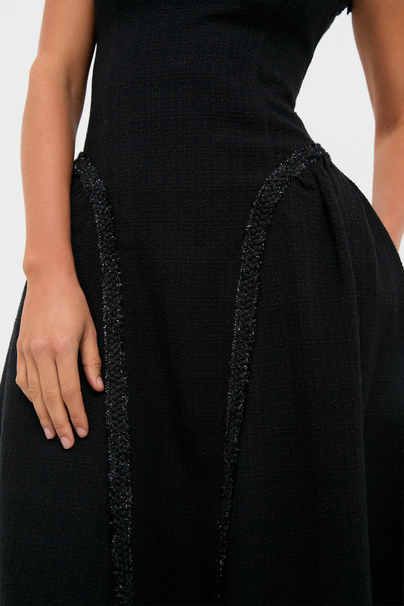 Black Boucle Sleeveless Midi Dress sold by Tuckernuck product image thumbnail 5