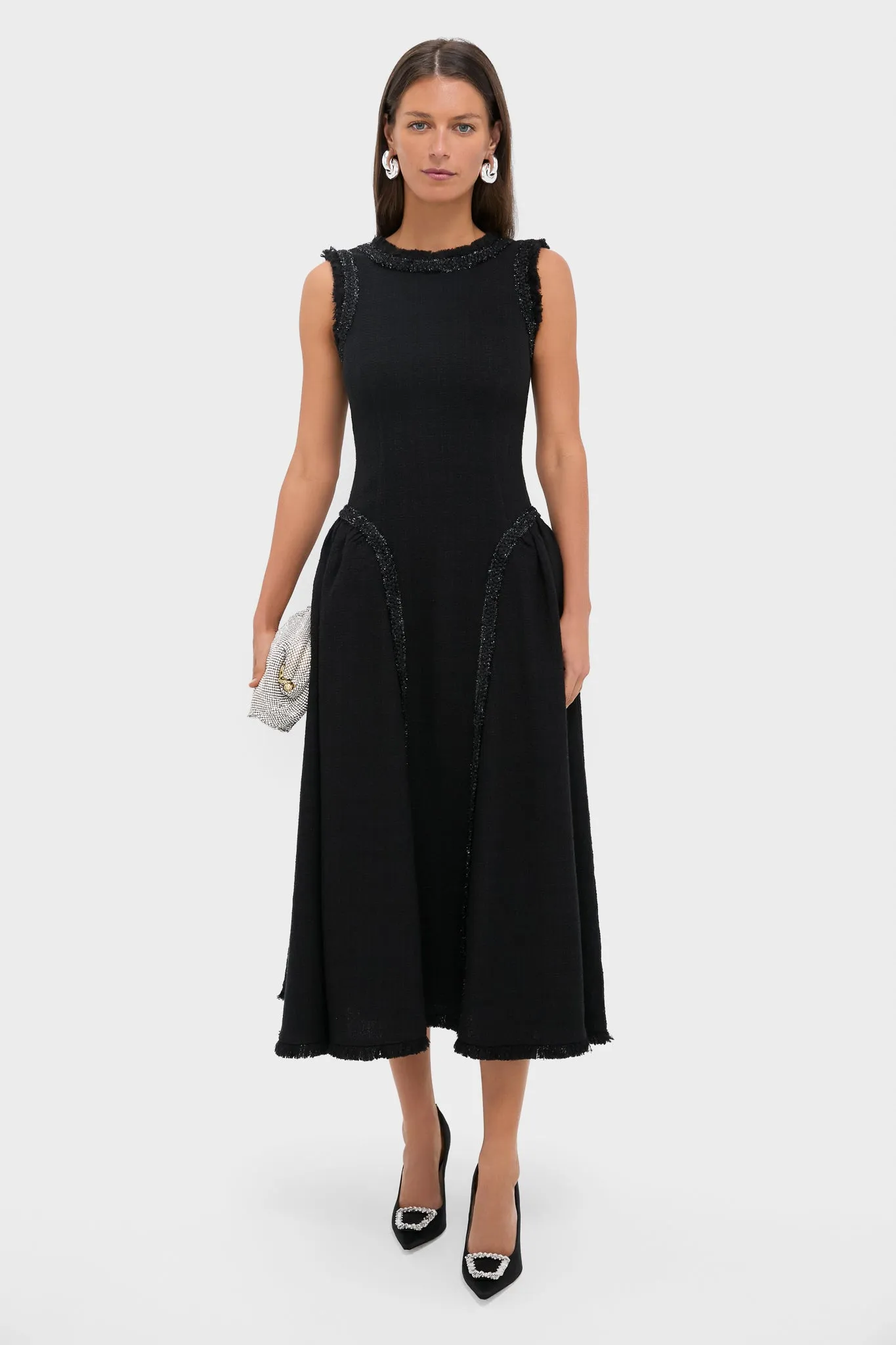 Black Boucle Sleeveless Midi Dress sold by Tuckernuck product image thumbnail 2