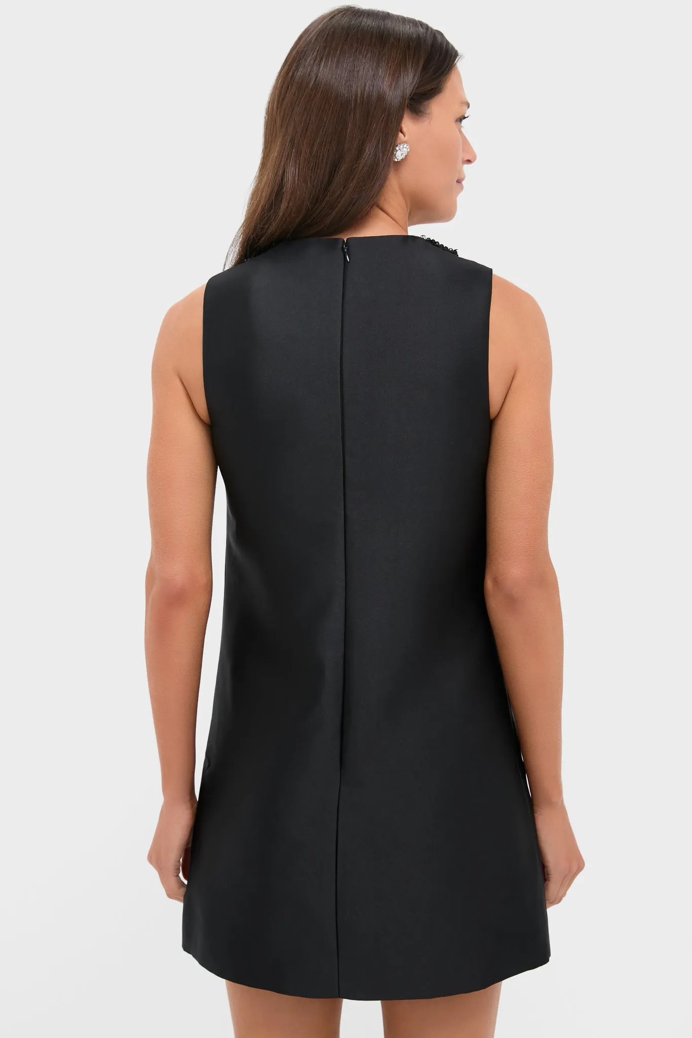 Black Taffeta Embellished Trim Mini Dress sold by Tuckernuck product image thumbnail 4