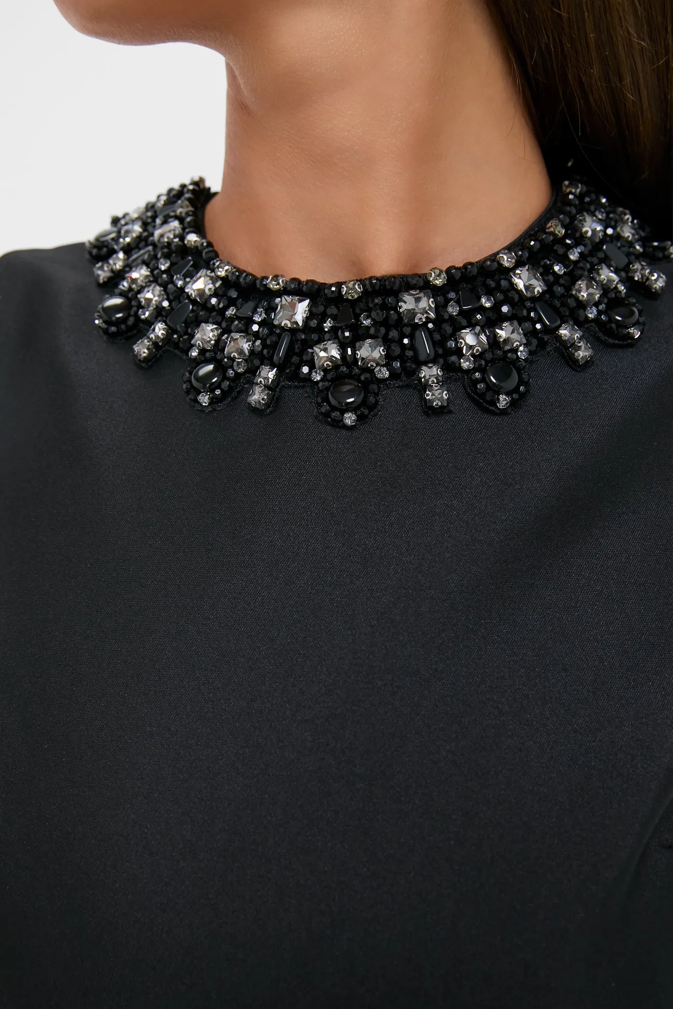 Black Taffeta Embellished Trim Mini Dress sold by Tuckernuck product image thumbnail 5