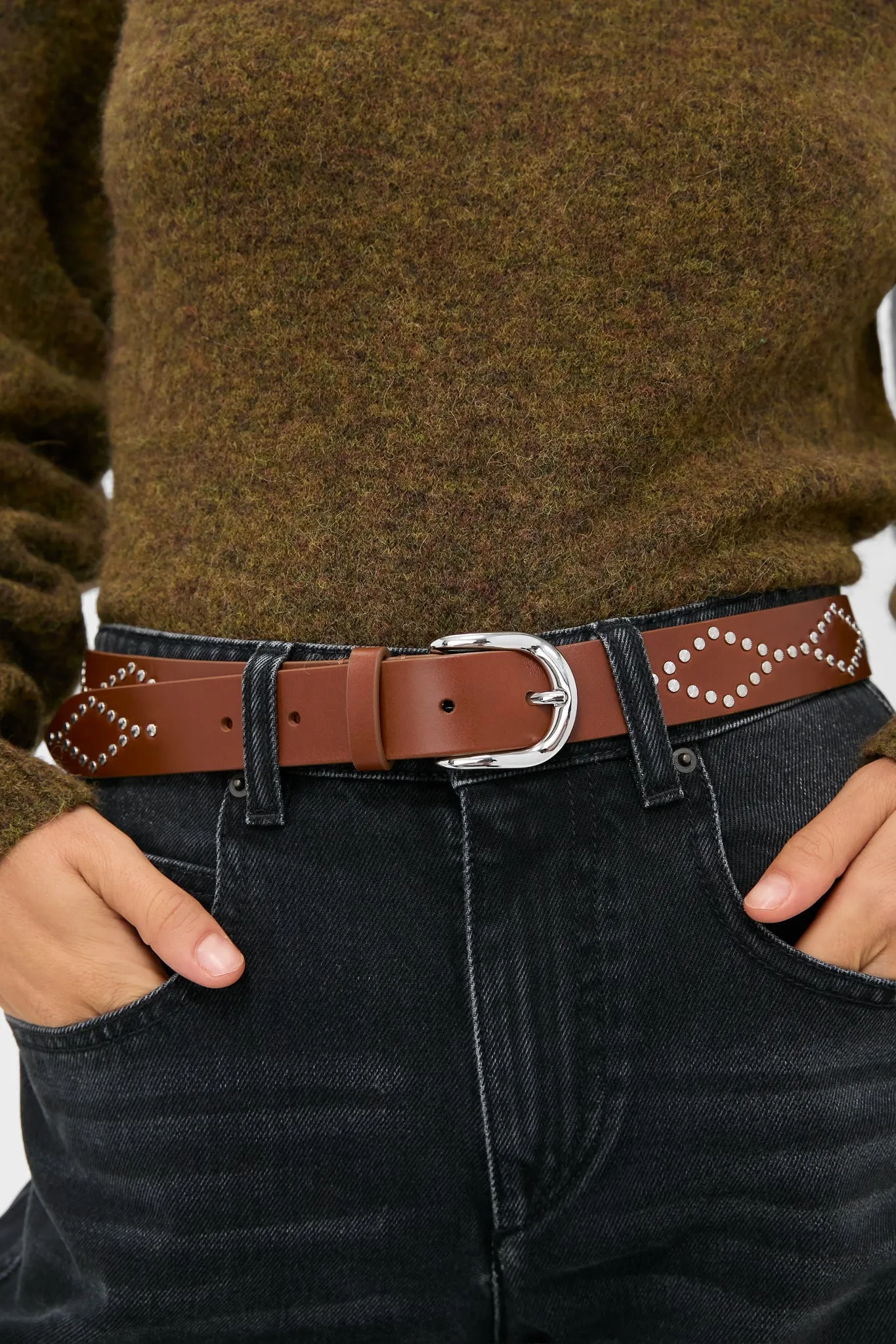 Cognac and Silver Liliana Belt sold by Tuckernuck product image thumbnail 2