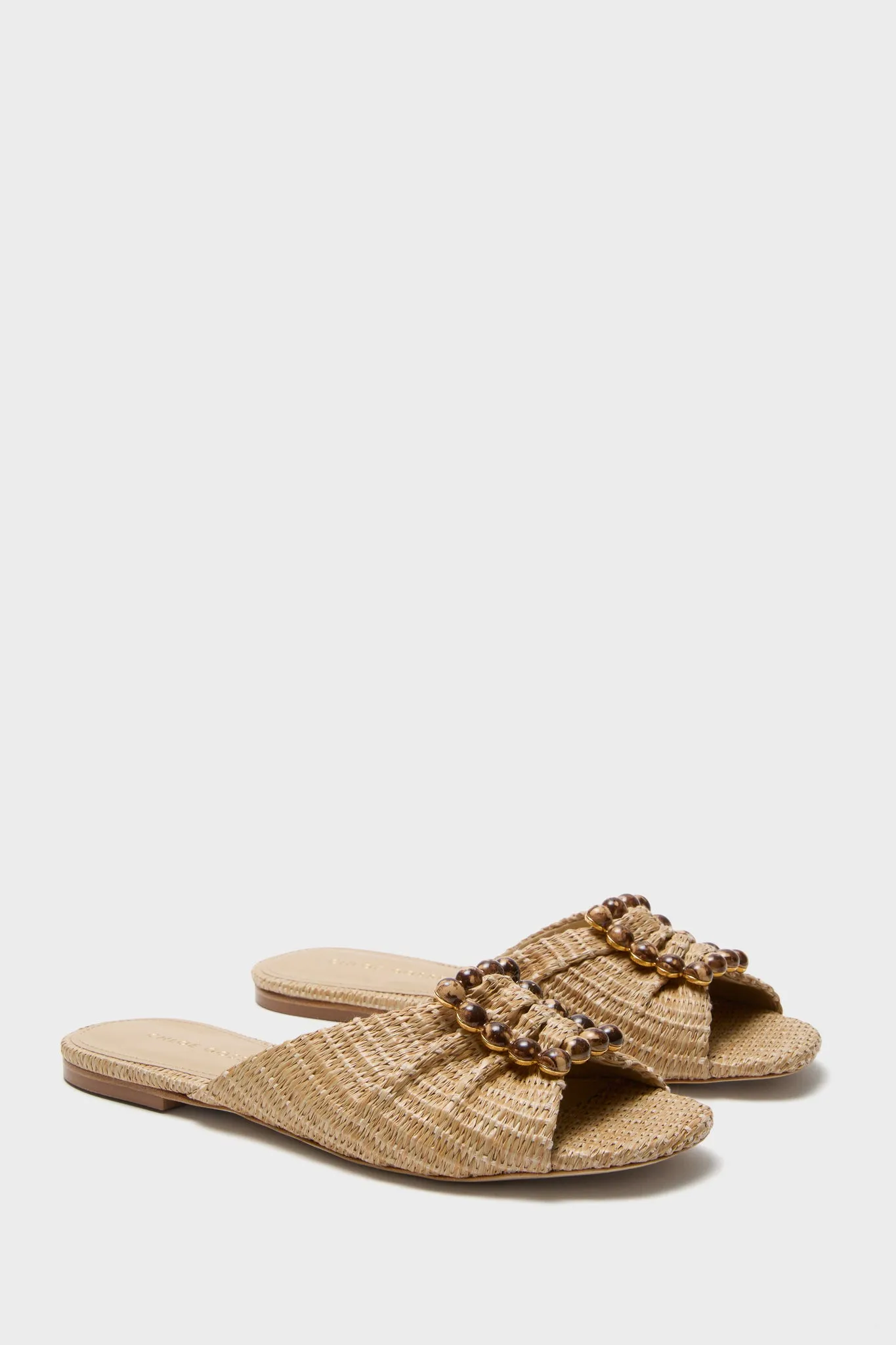 Larroude x Chloe Gosselin Natural Raffia Nova Flat Sandals sold by Tuckernuck product image thumbnail 2
