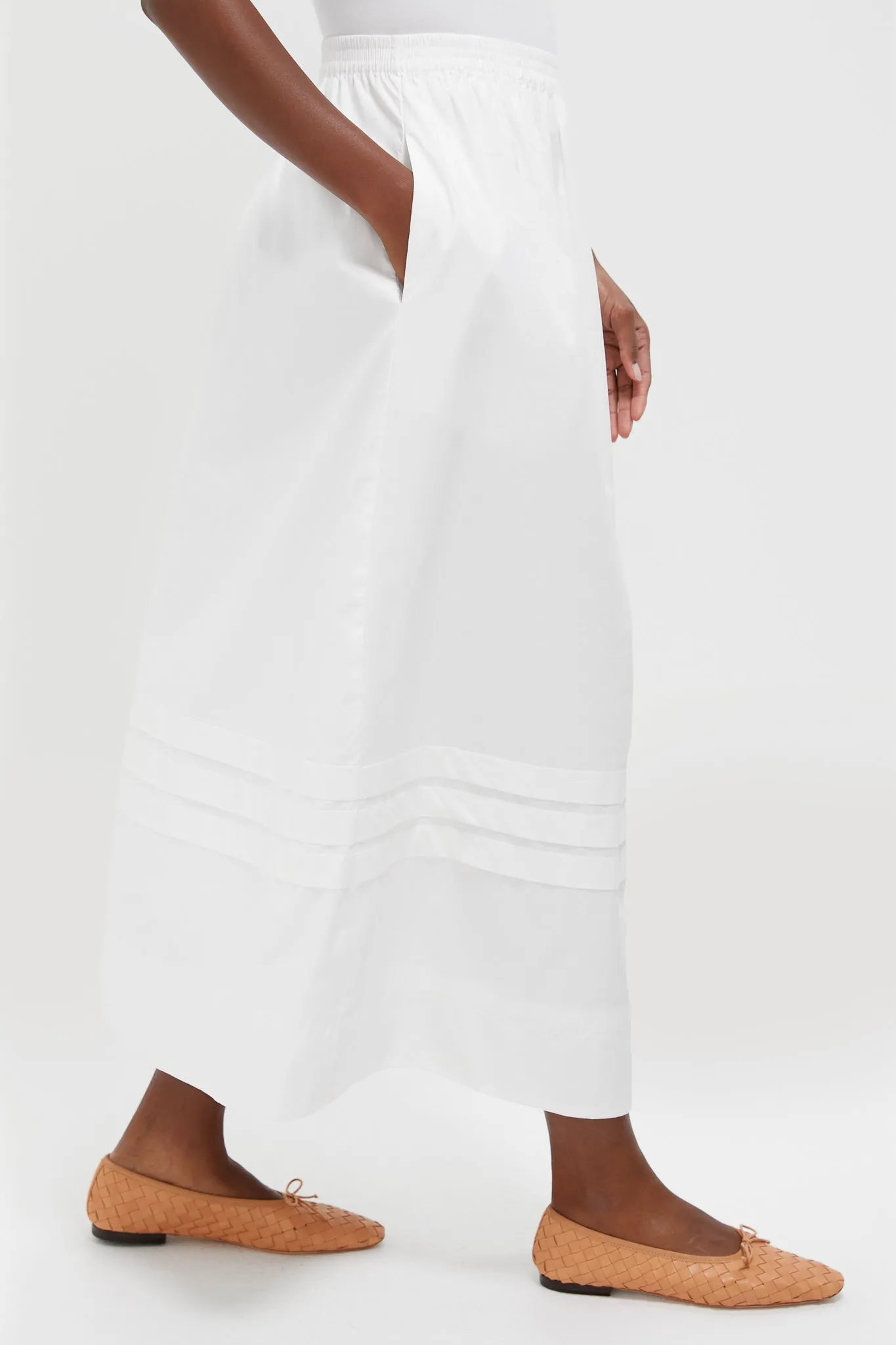 Ivory Pintuck Solstice Midi Skirt sold by Tuckernuck product image thumbnail 3