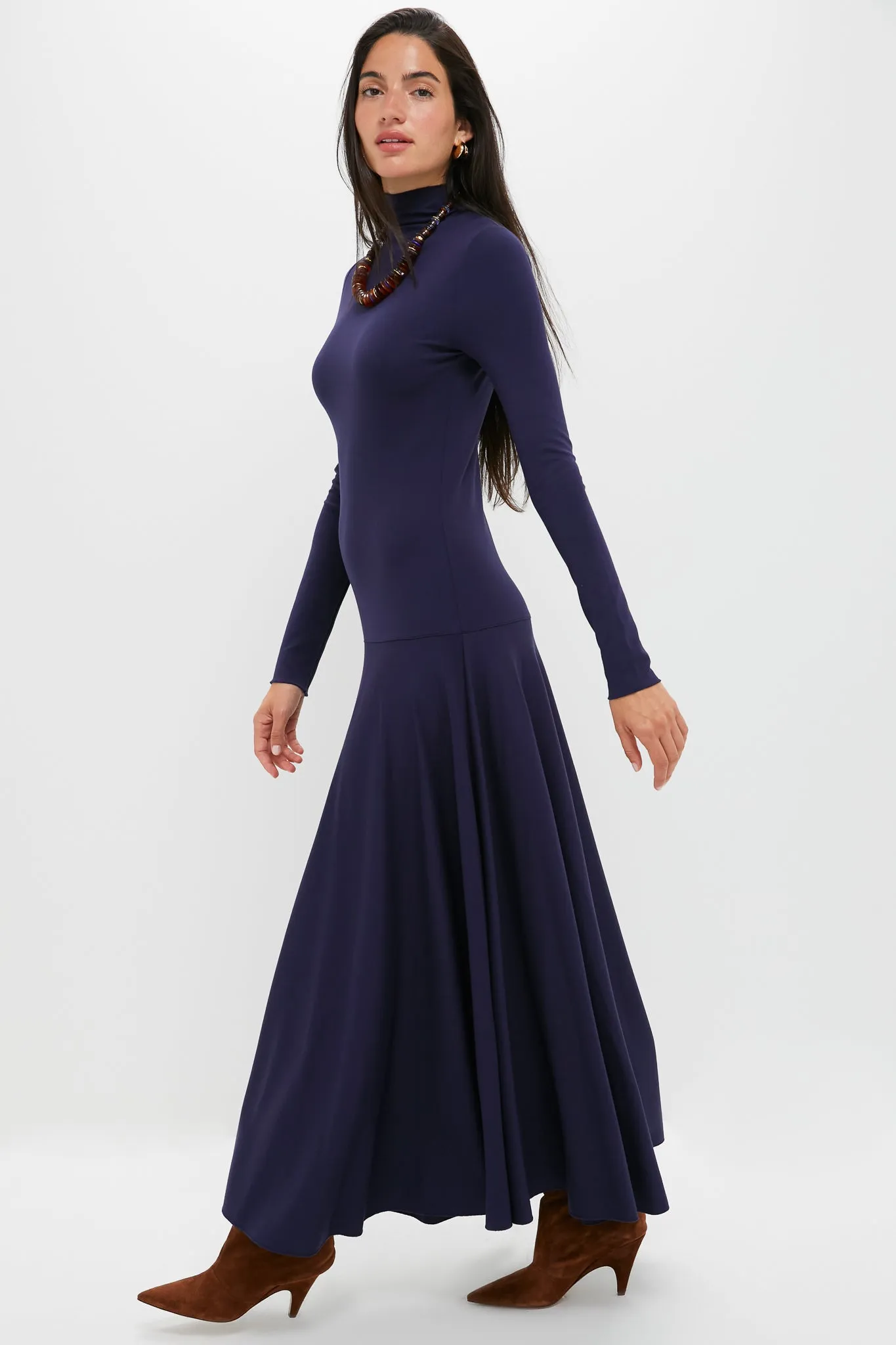 Ink Lux Jersey Knit Turtleneck Long Sleeve A-Line Dress sold by Tuckernuck product image thumbnail 3