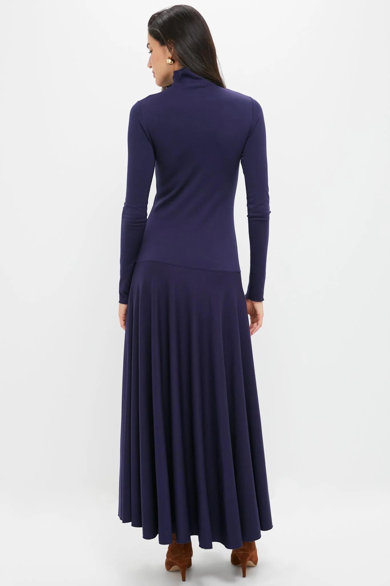 Ink Lux Jersey Knit Turtleneck Long Sleeve A-Line Dress sold by Tuckernuck product image thumbnail 4