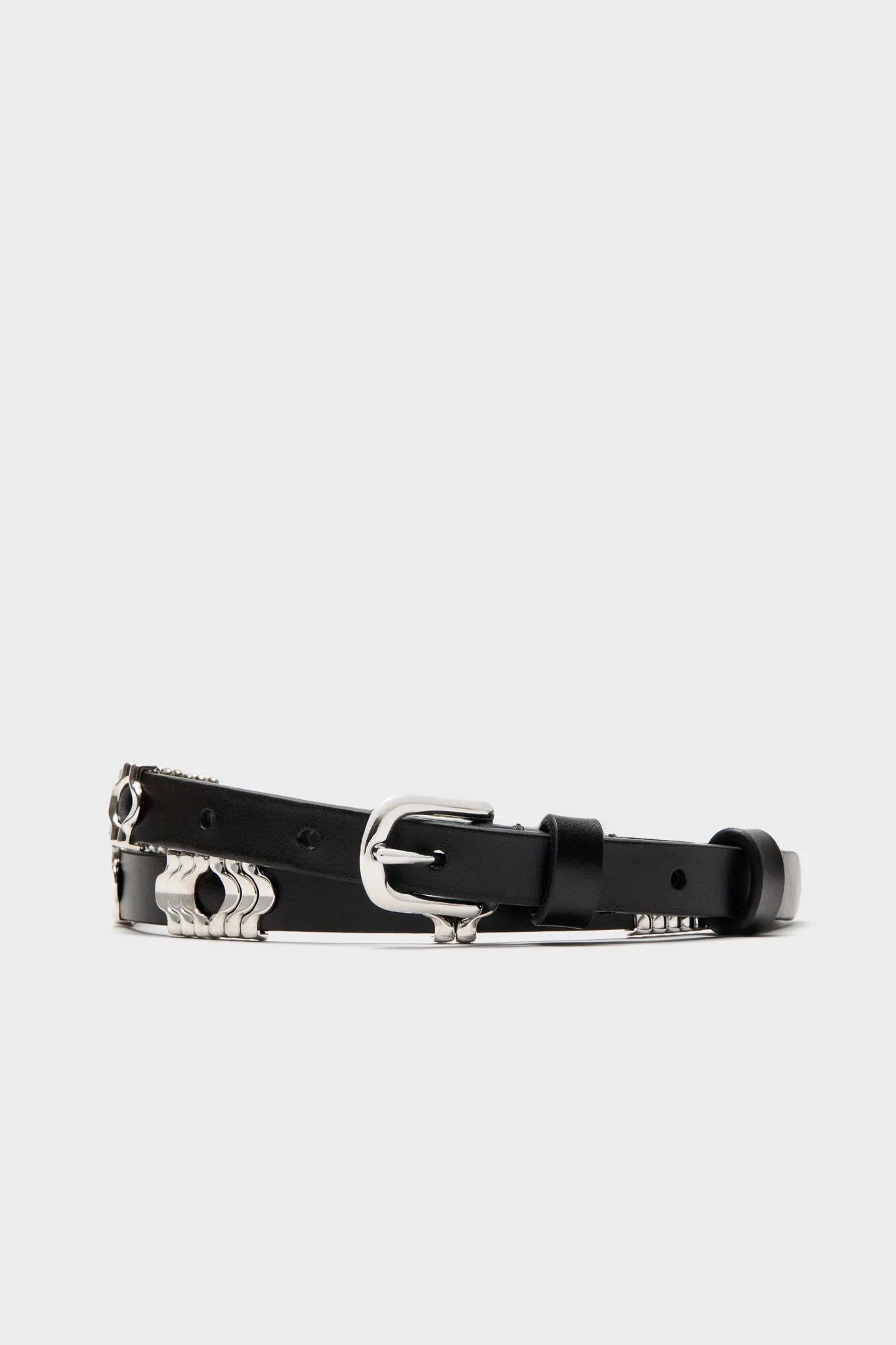 Black and Silver Odena Belt sold by Tuckernuck