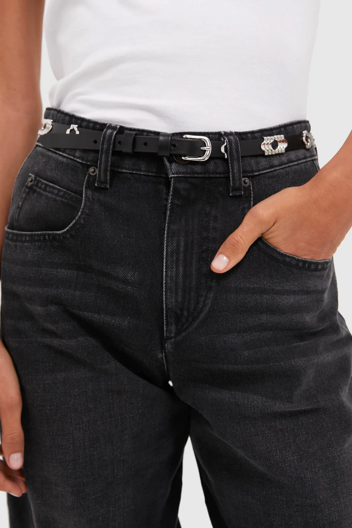 Black and Silver Odena Belt sold by Tuckernuck product image thumbnail 2