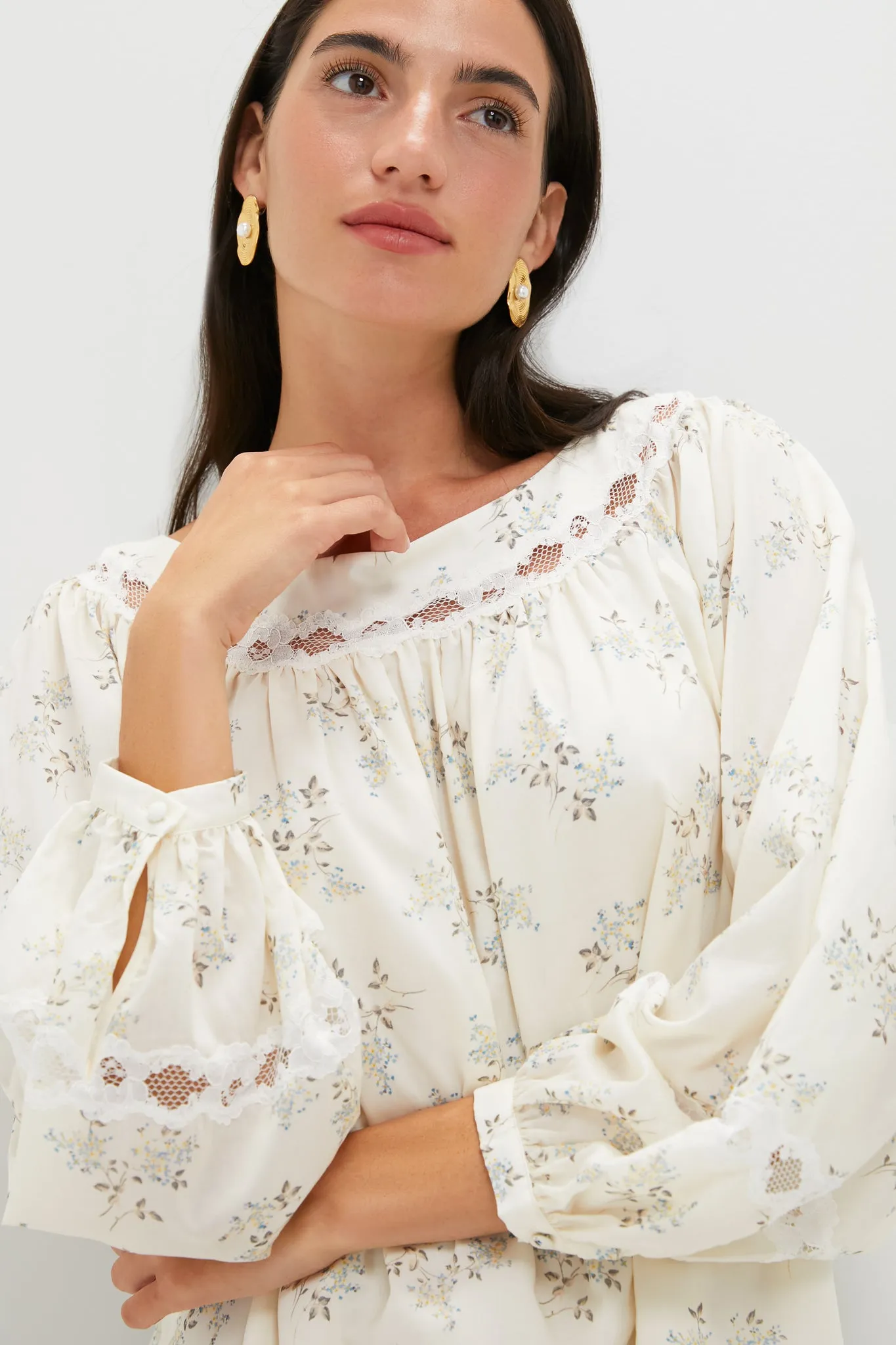 Blue Blooms Elodie Longsleeve Mini Dress sold by Tuckernuck product image thumbnail 5