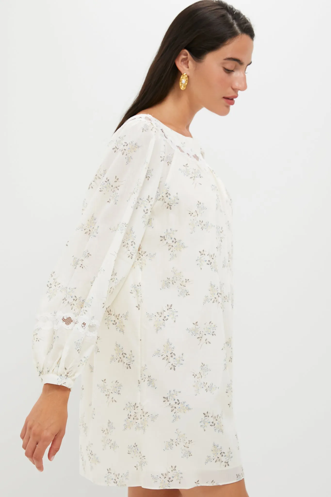 Blue Blooms Elodie Longsleeve Mini Dress sold by Tuckernuck product image thumbnail 3