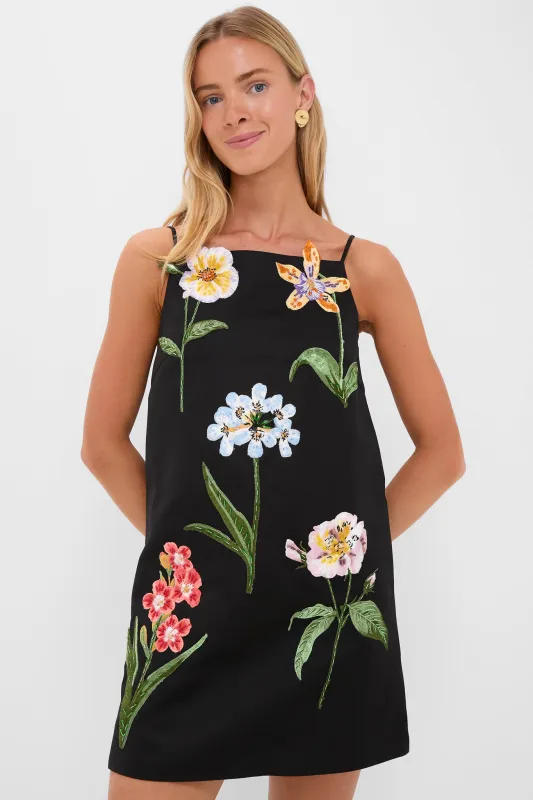 Ebony Botanical Print Leia Embroidery Mini Dress sold by Tuckernuck