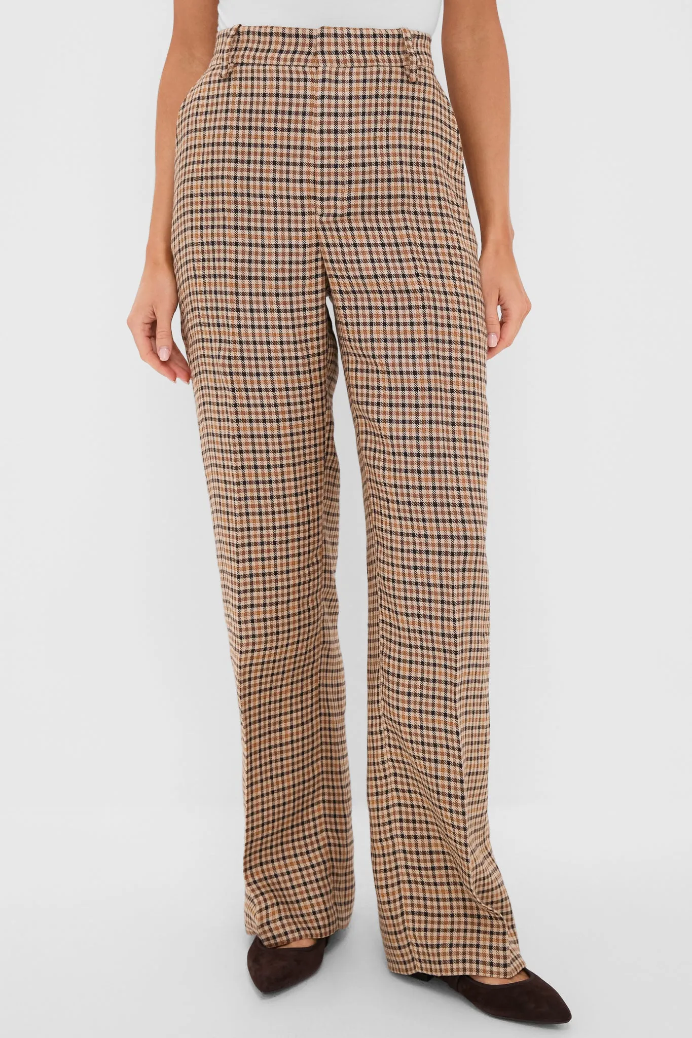 Country Plaid Linen Tweed Woven Standard Flare Pants sold by Tuckernuck