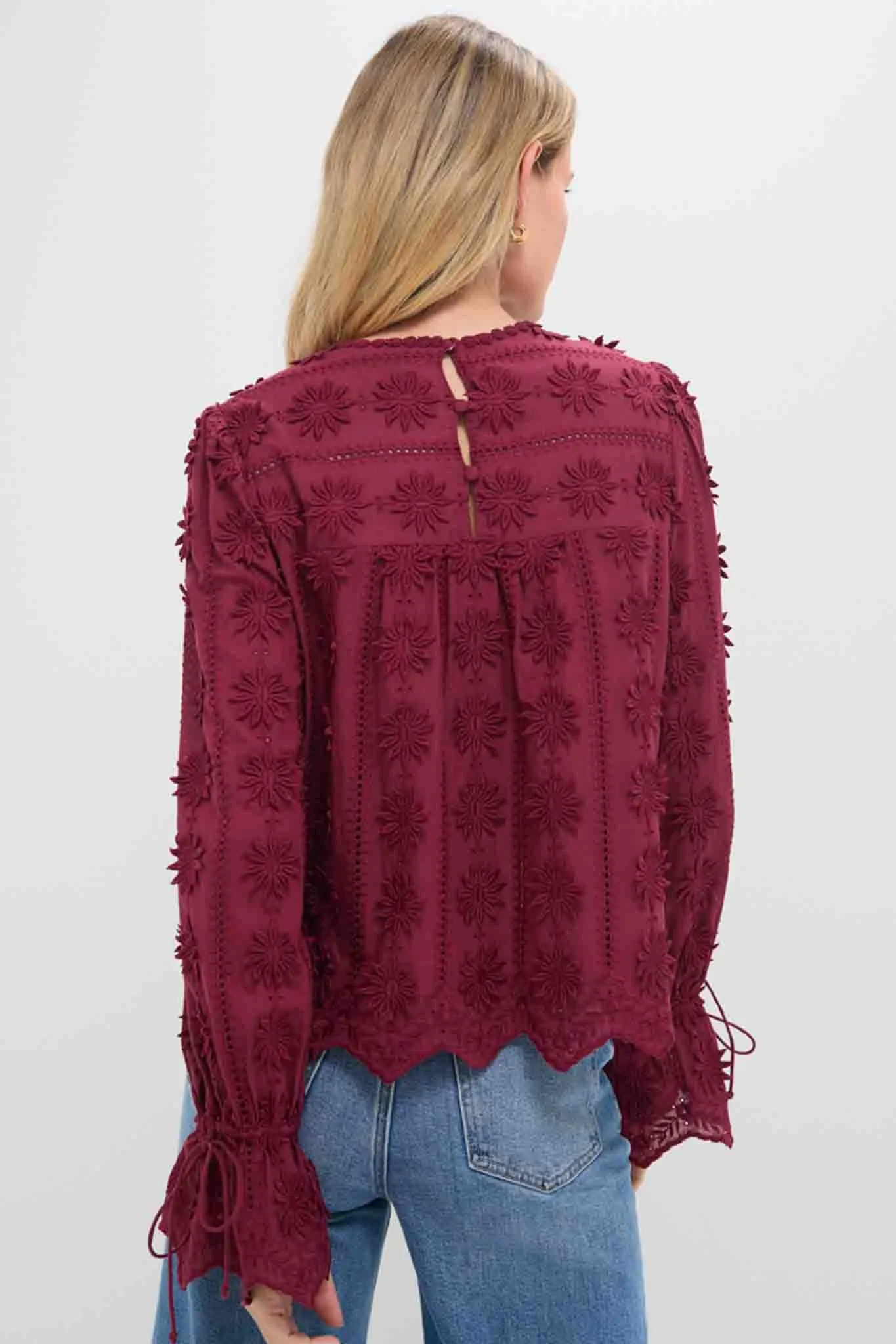 Wine Tirza Blouse sold by Tuckernuck product image thumbnail 4
