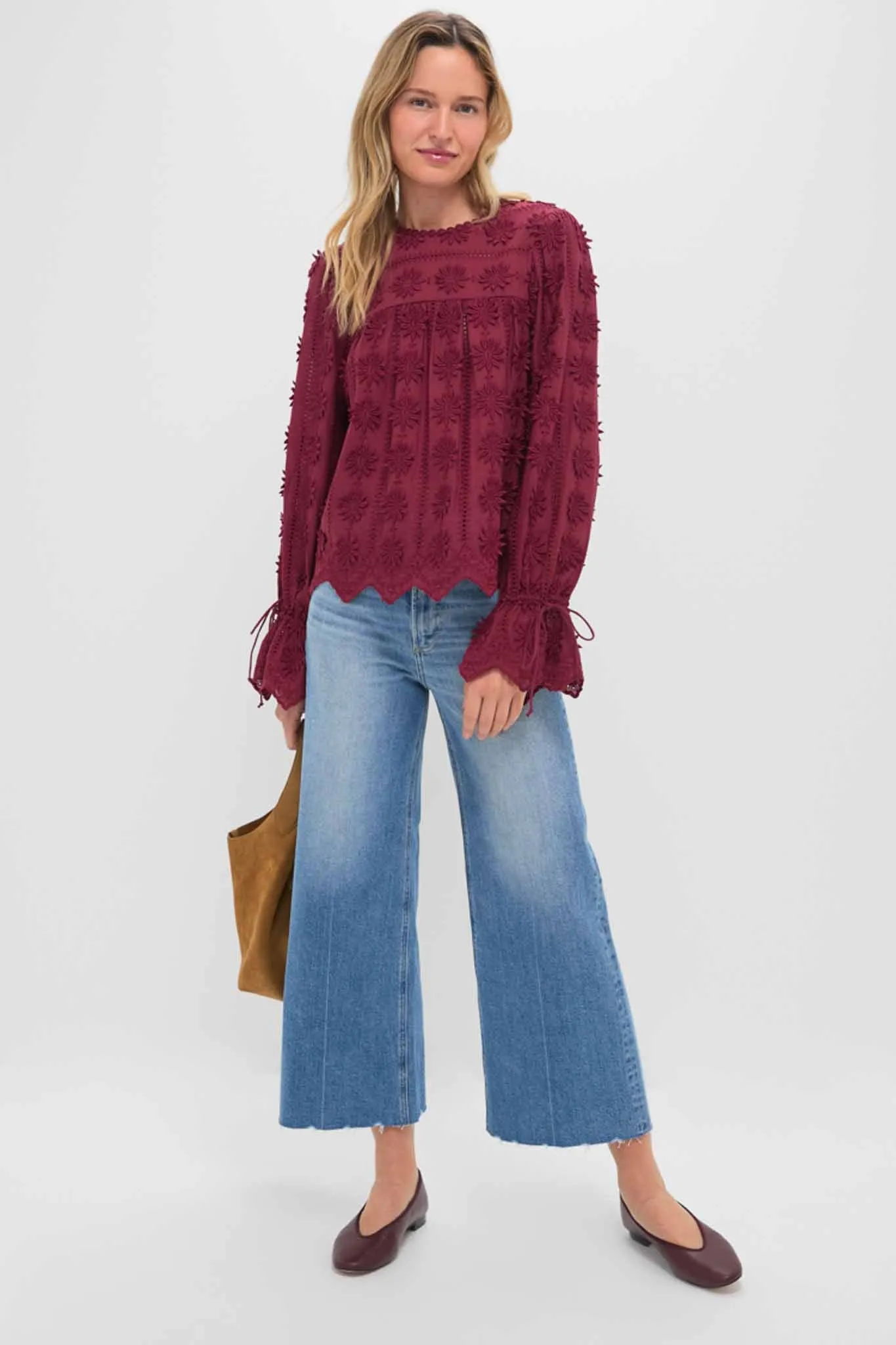 Wine Tirza Blouse sold by Tuckernuck product image thumbnail 2