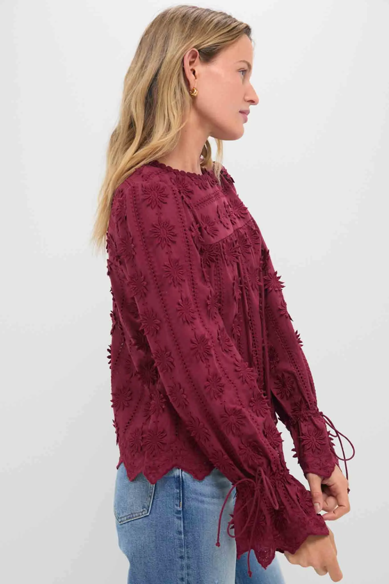 Wine Tirza Blouse sold by Tuckernuck product image thumbnail 3
