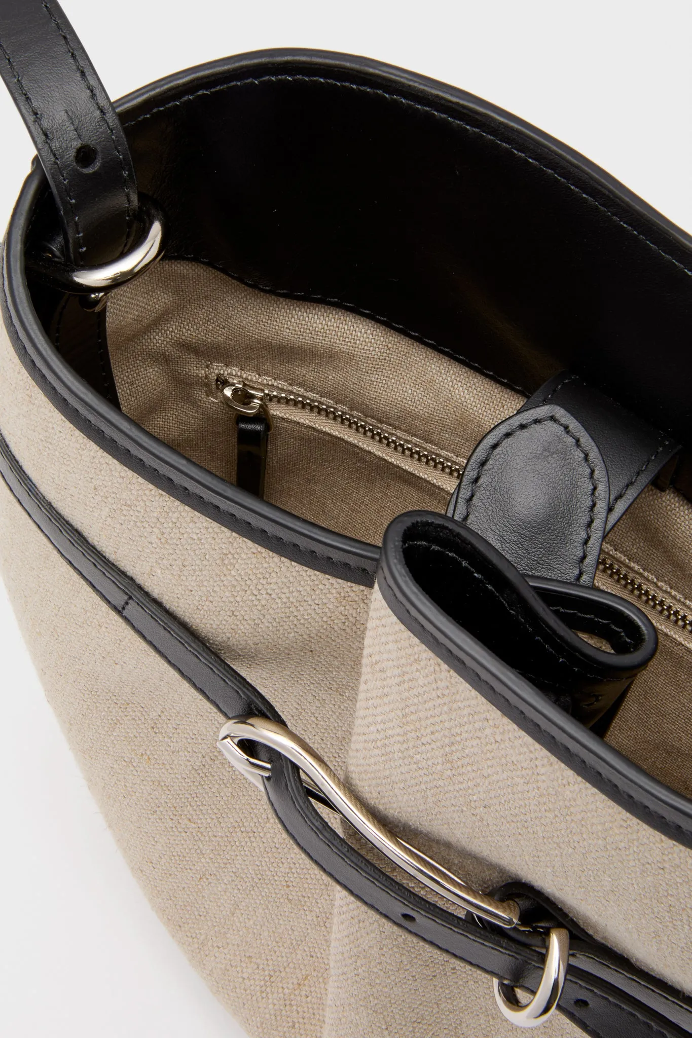 Natural and Black Belted Bucket Bag sold by Tuckernuck product image thumbnail 5