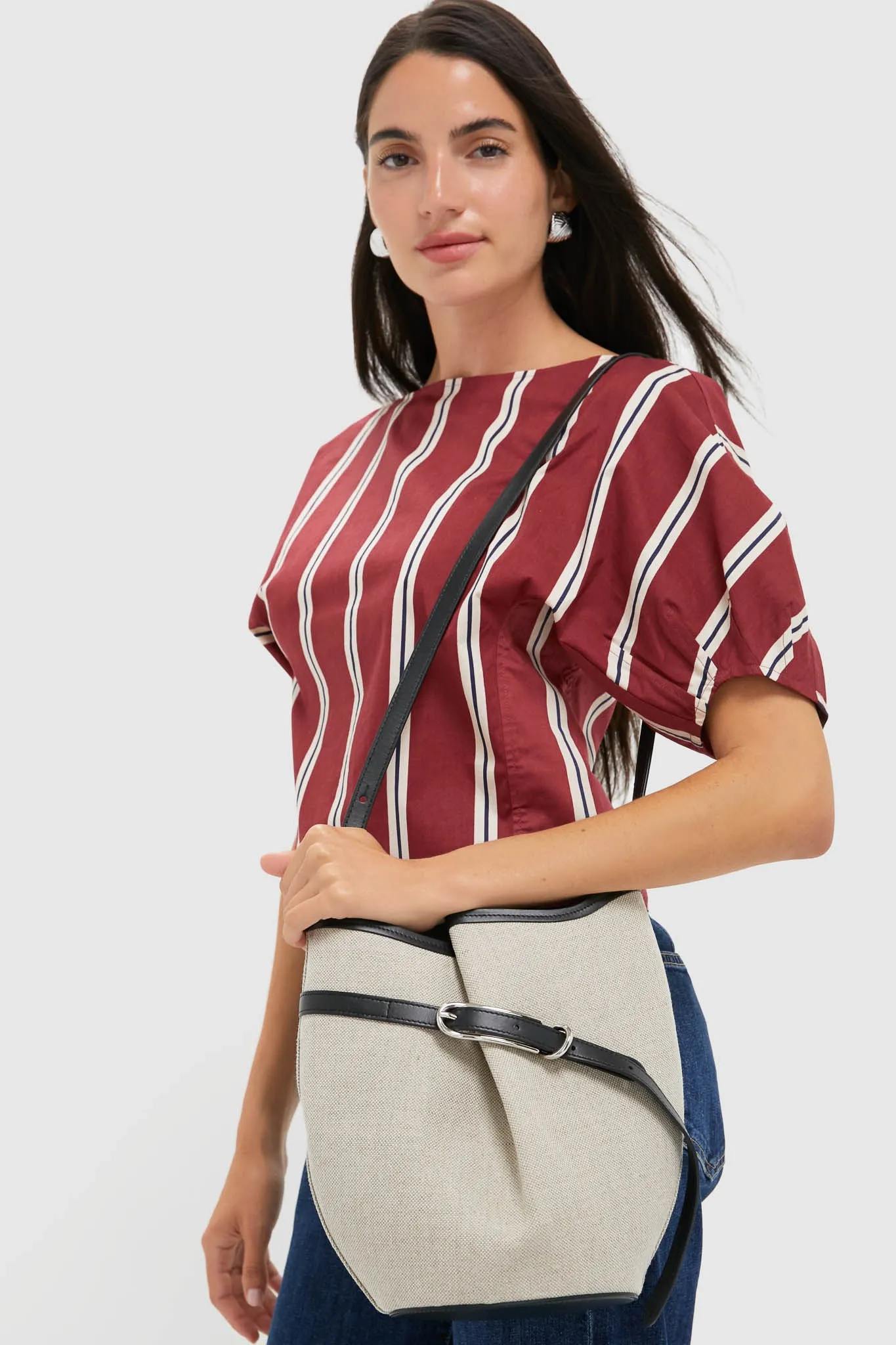 Natural and Black Belted Bucket Bag sold by Tuckernuck product image thumbnail 2